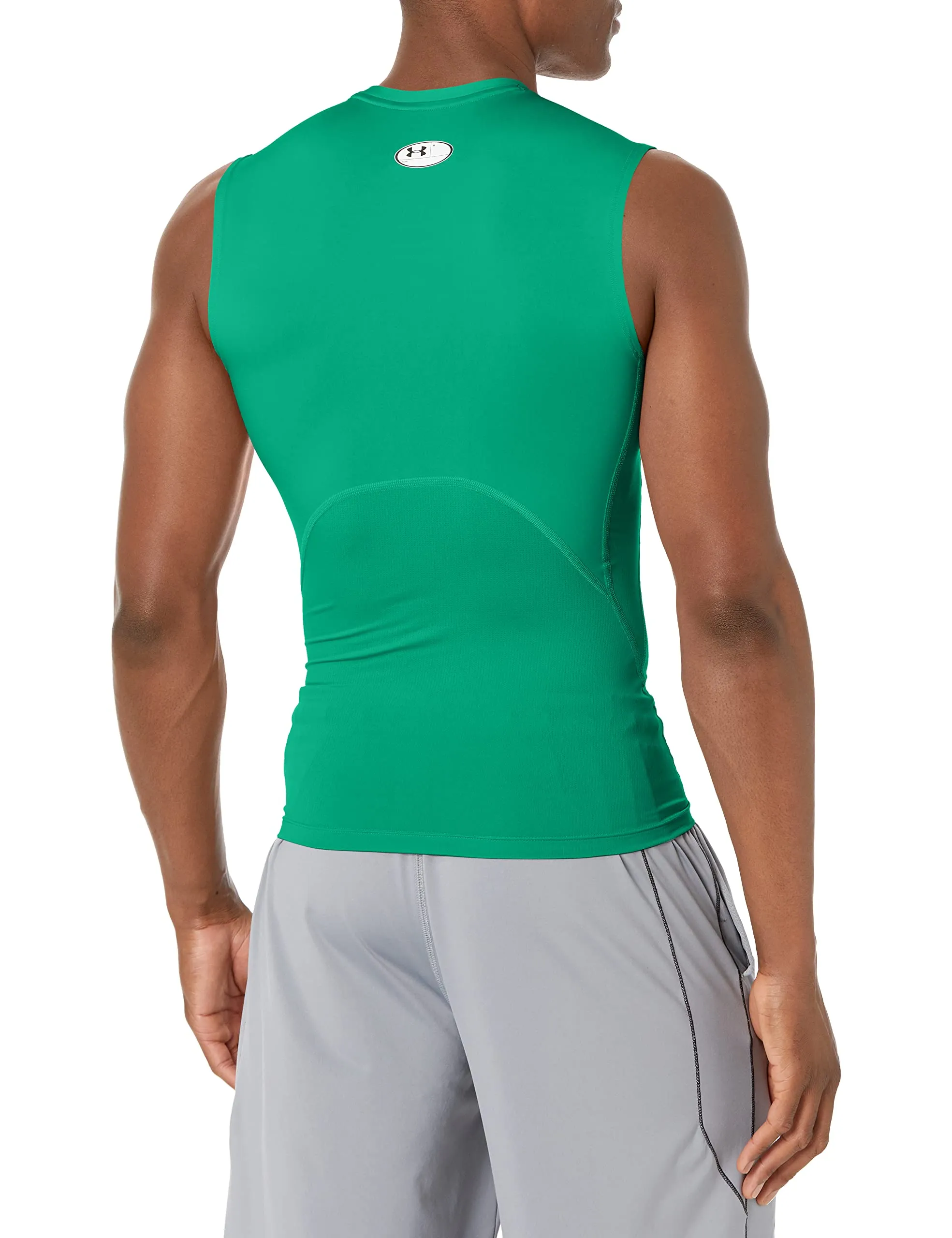 Under Armour HeatGear Sleeveless Compression Shirt for Men - Team Kelly Green/White - 3XL - immagine 2