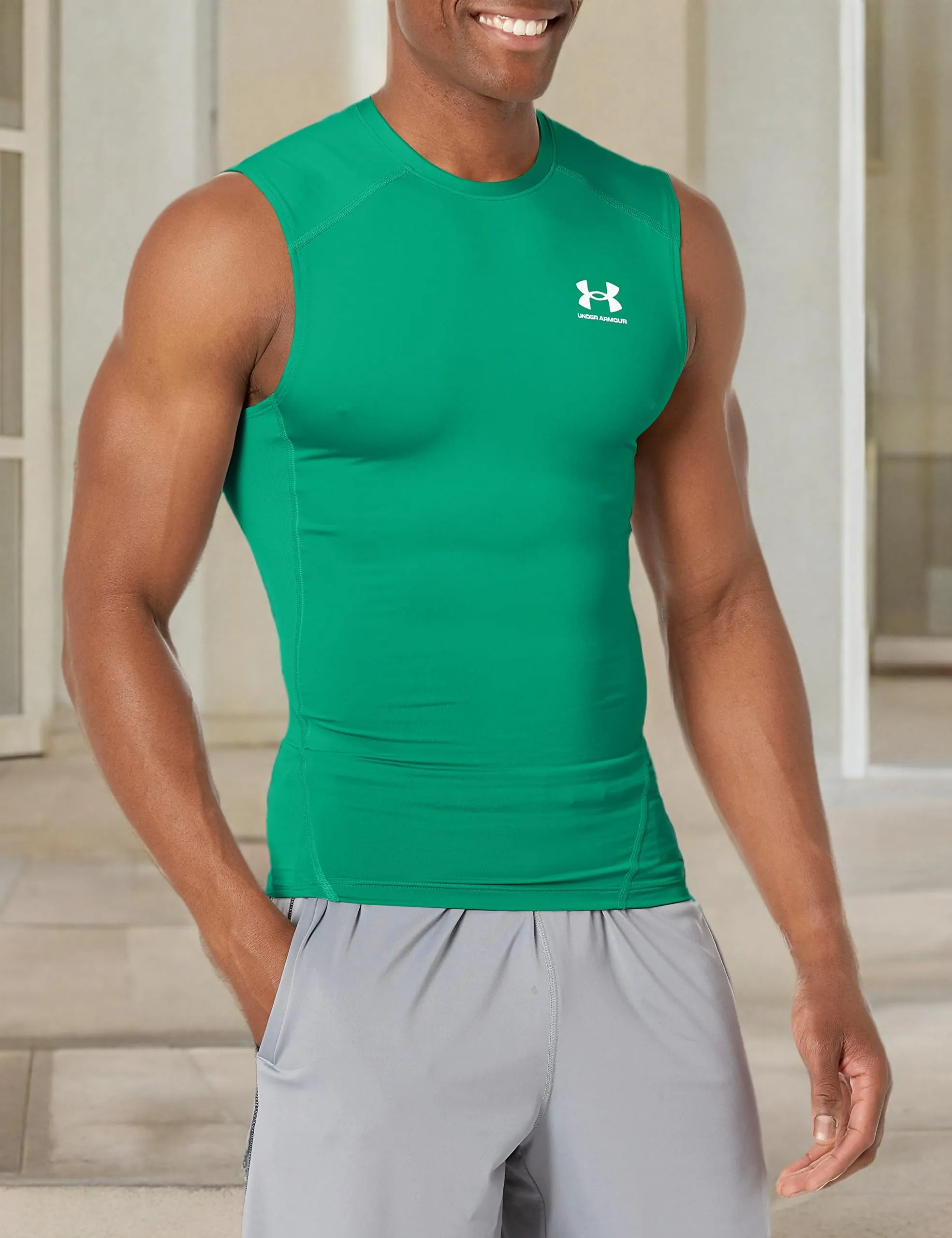 Under Armour Maglietta HeatGear senza maniche a compressione da uomo - immagine 3