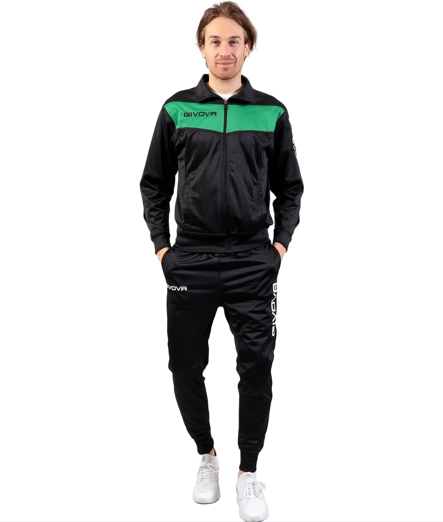 Givova Tuta Visa Triacetato 4S Nero/Verde, Tg. L - immagine 1