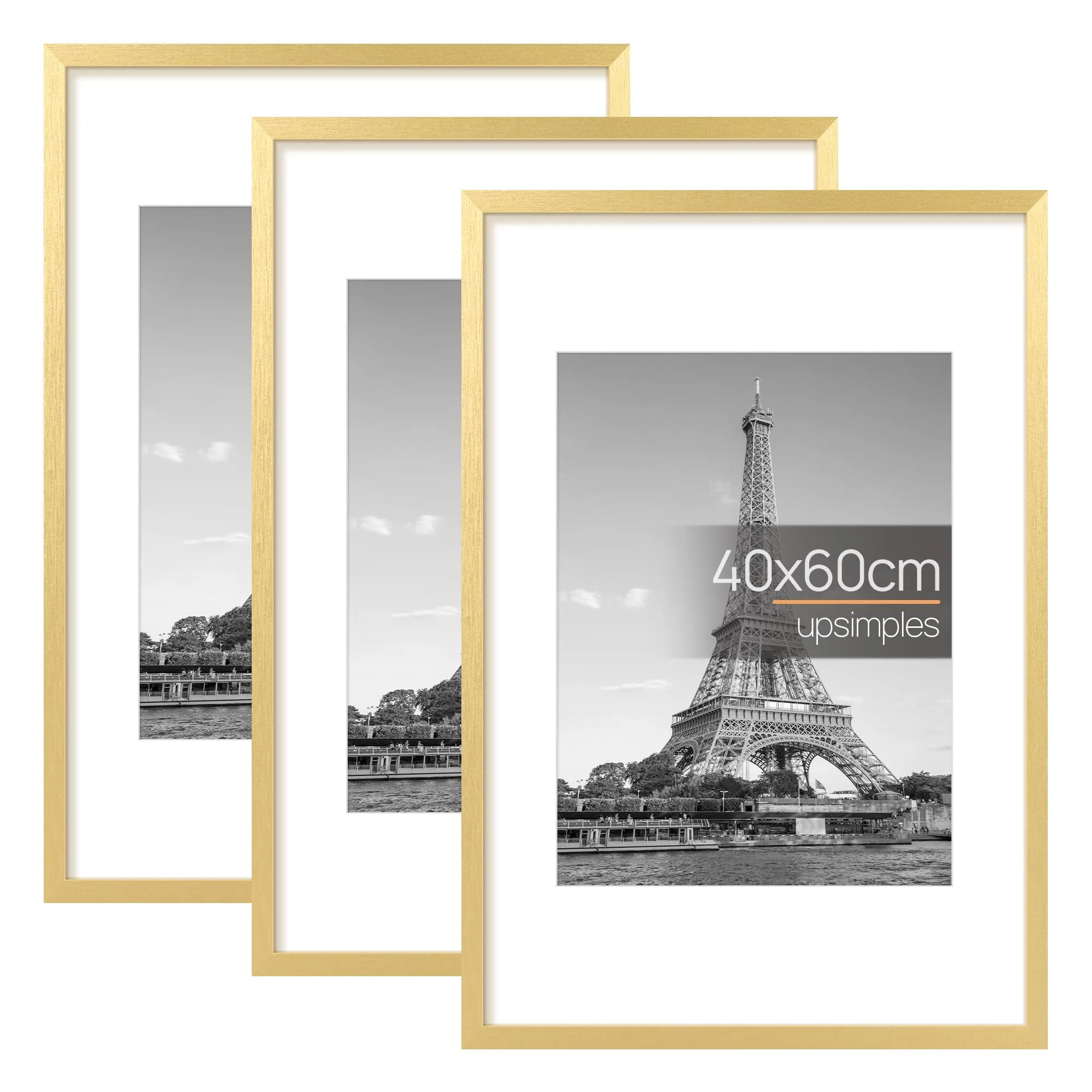 upsimples Cornici portafoto, Set da 3, 40x60 cm, Oro - immagine 1
