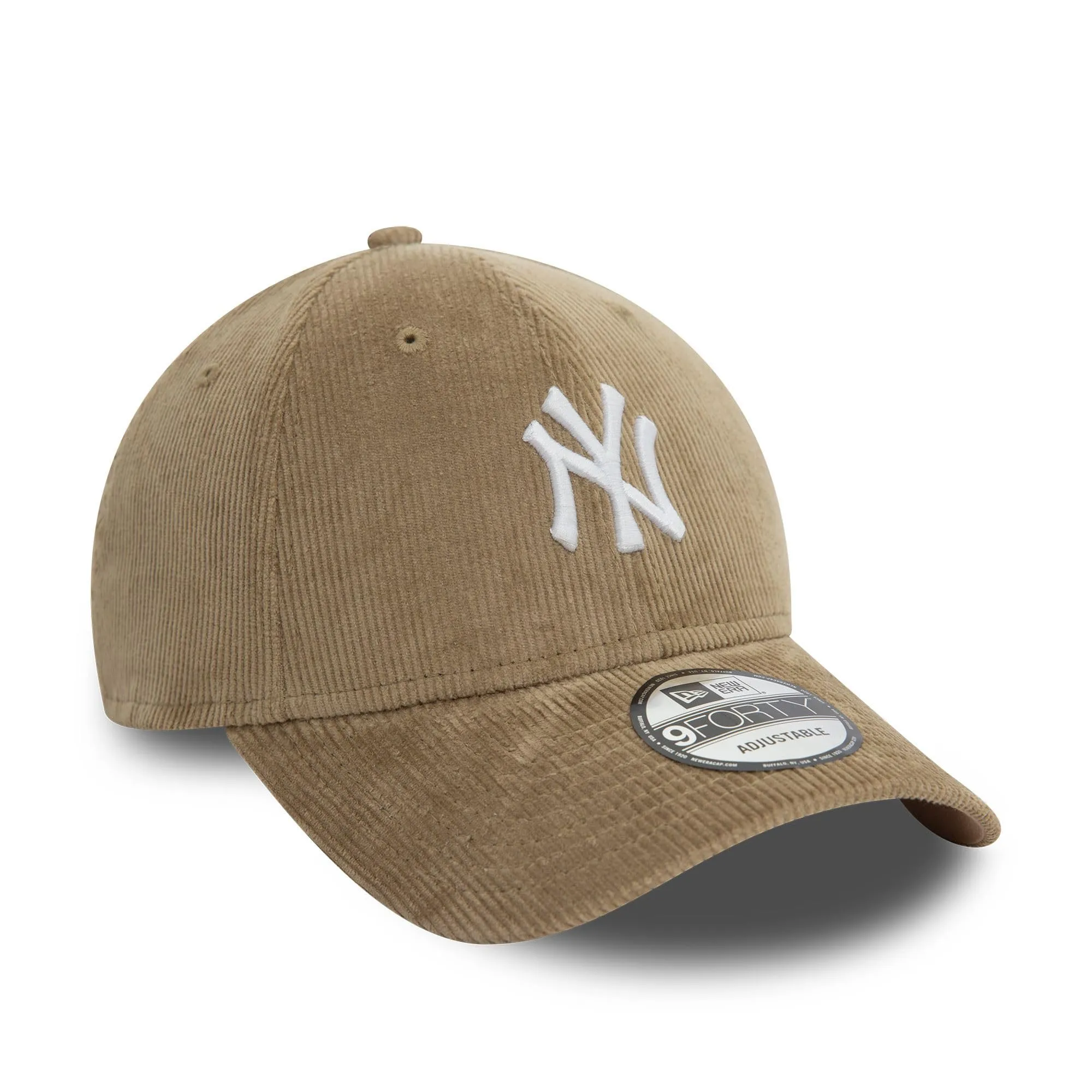 New Era New York Yankees 9Forty Berretto da Baseball in Velluto a Coste Beige - immagine 3