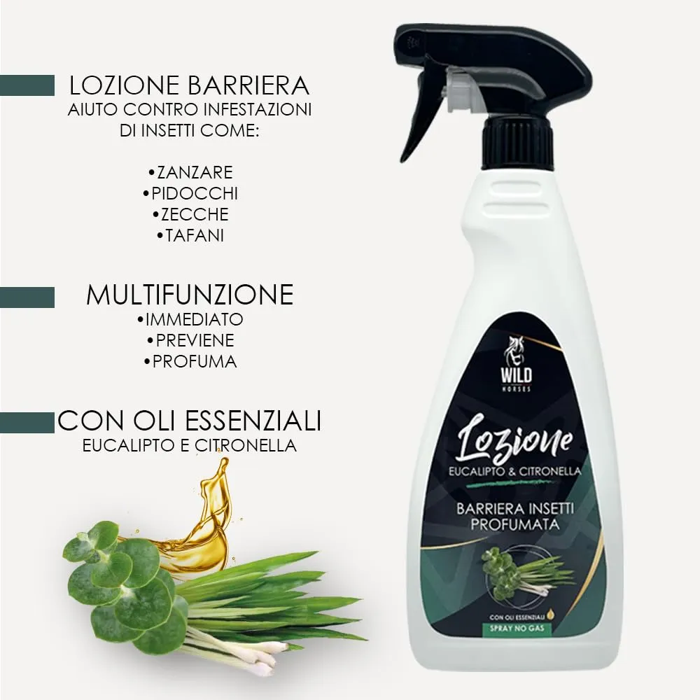 Wild Horses Lozione Spray Repellente Zanzare e Antiparassitario per Cavalli, Eucalipto e Citronella, 500ml - immagine 3