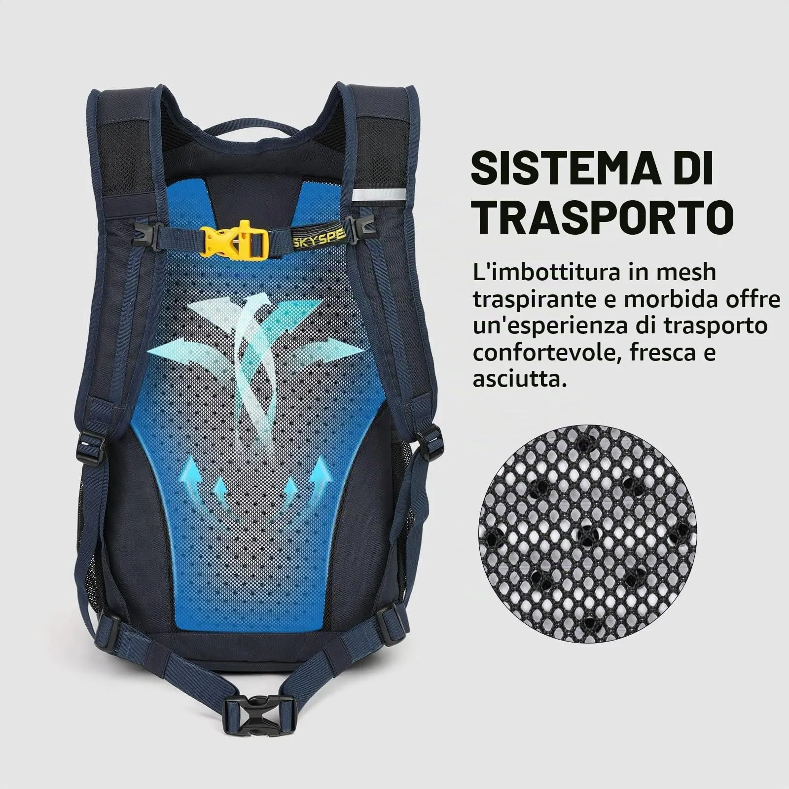 SKYSPER Zaino da Hiking 30L Tartan Blu Navy - immagine 3