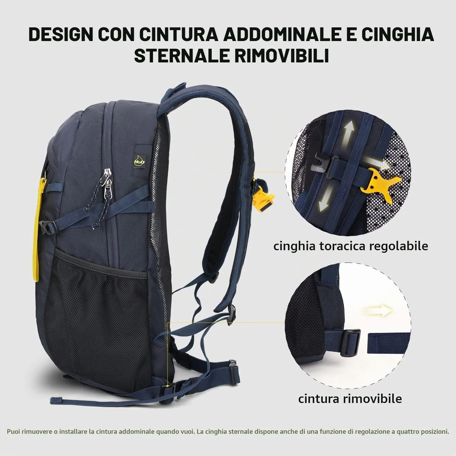 SKYSPER Zaino da Hiking 30L Tartan Blu Navy - immagine 4
