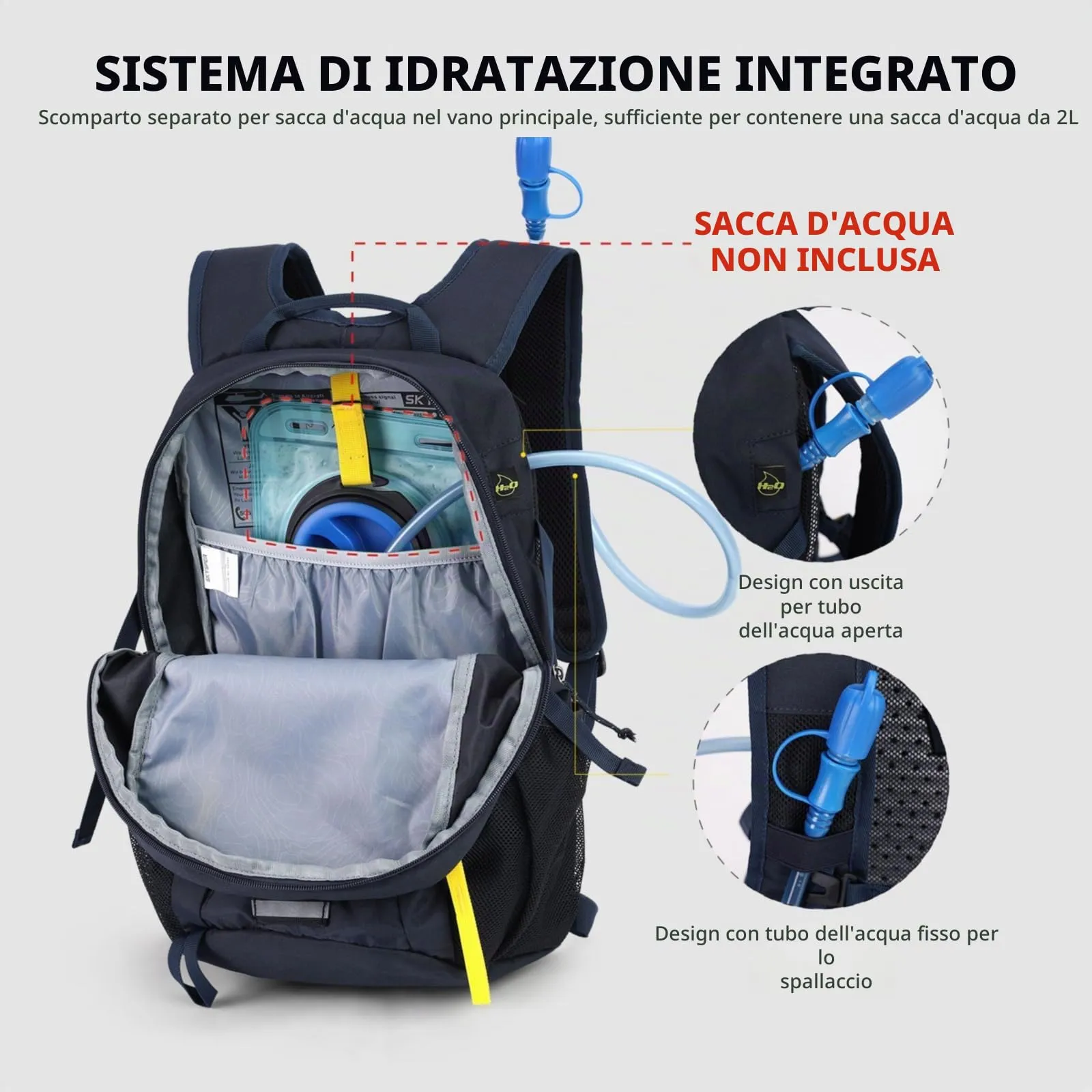 SKYSPER Zaino da Hiking 30L Tartan Blu Navy - immagine 7