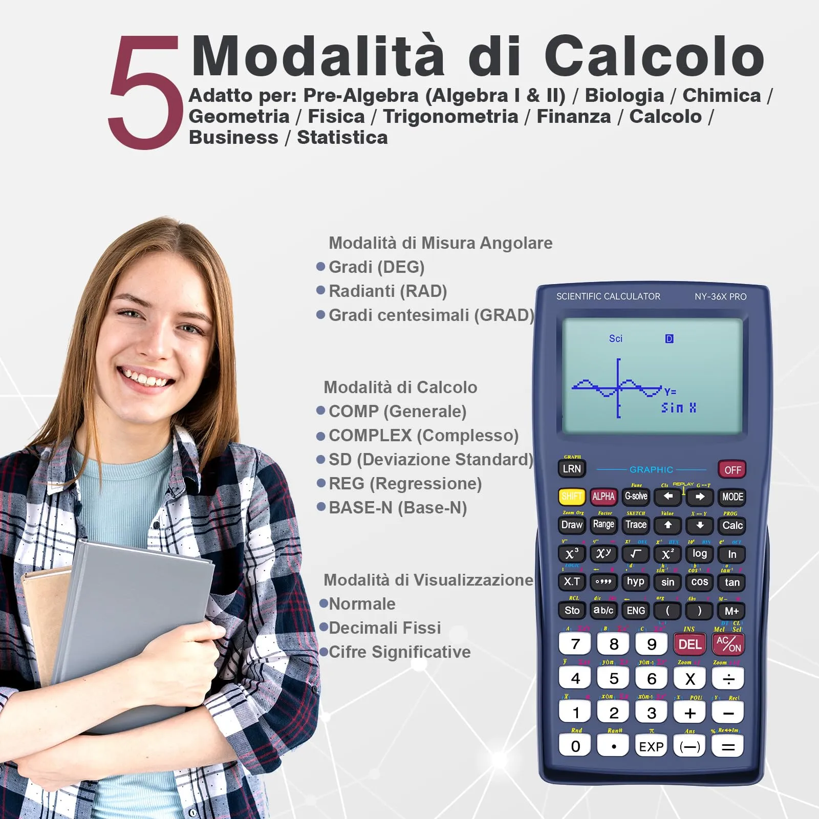 ROATEE 36X Pro Calcolatrice Scientifica Grafica - immagine 2
