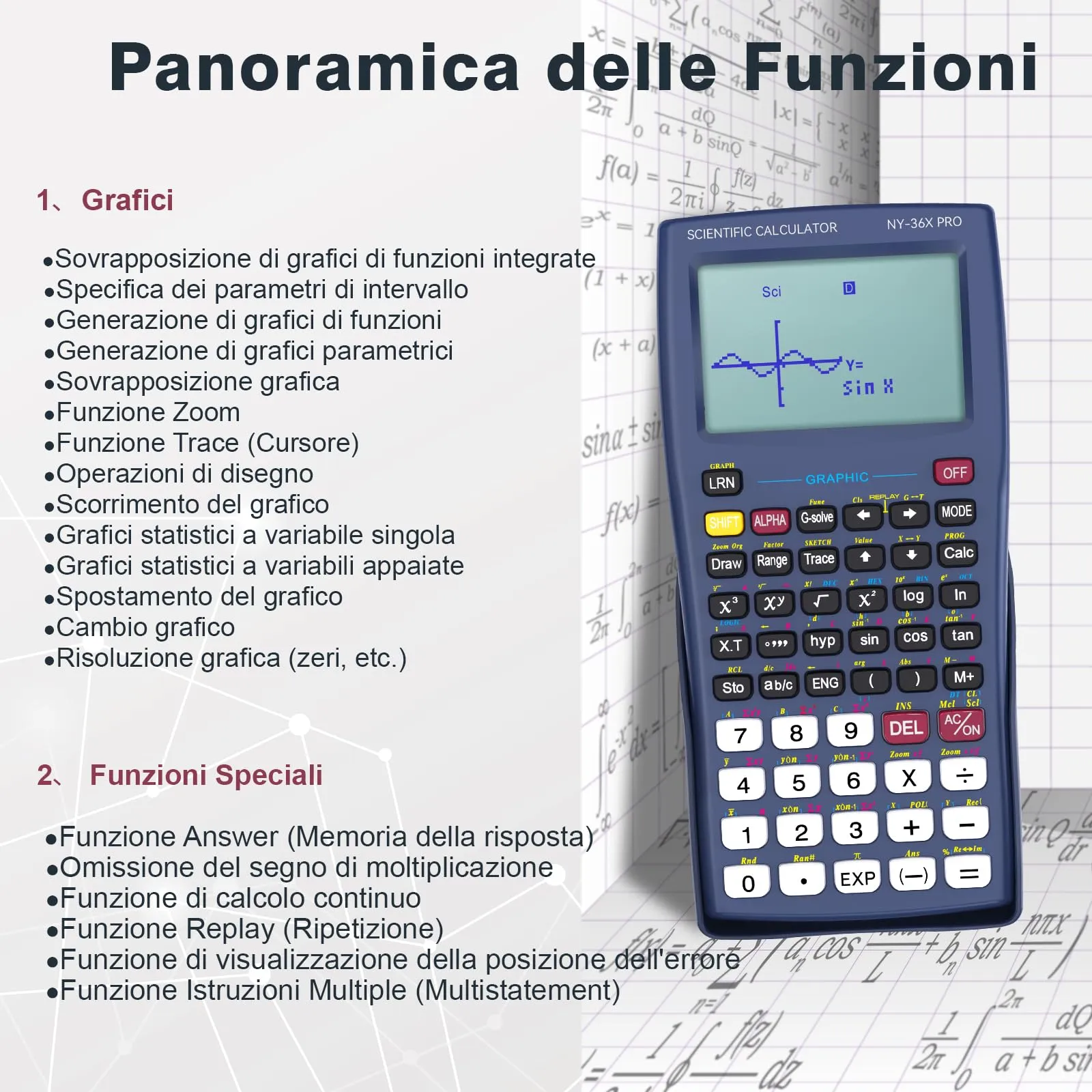 ROATEE 36X Pro Calcolatrice Scientifica Grafica - immagine 5