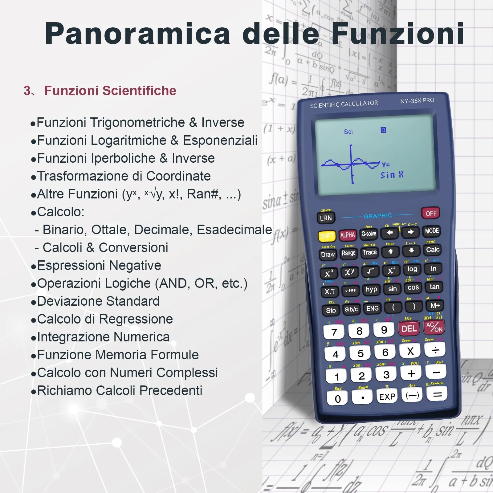 ROATEE 36X Pro Calcolatrice Scientifica Grafica - immagine 6