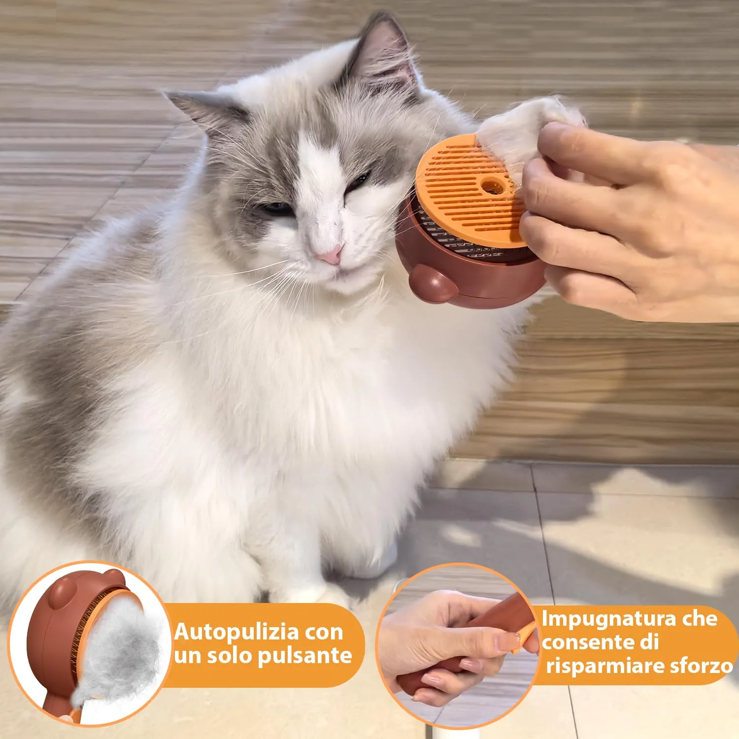 POIIOPY Spazzola a Vapore per Gatti, 2 Livelli di Spruzzo, Pulsante di Rilascio Autopulente, RK35-Y - immagine 5