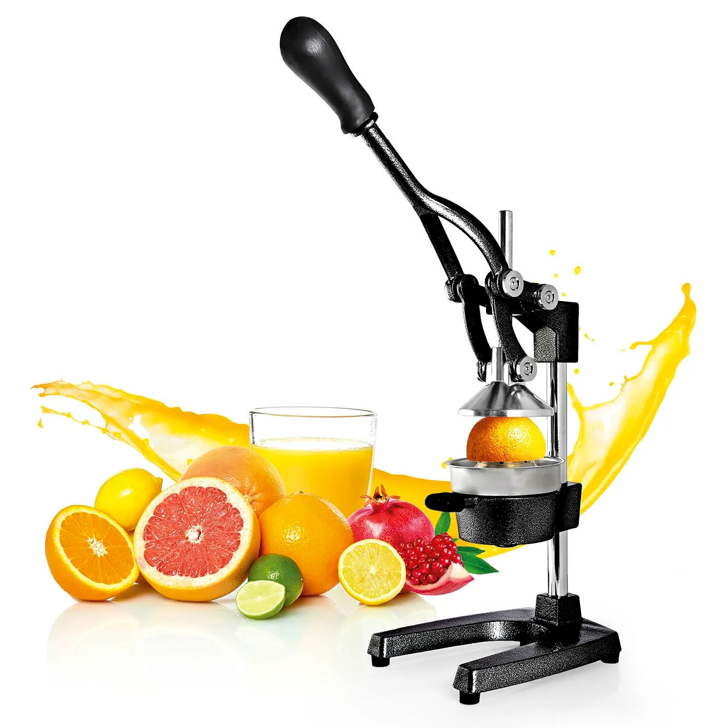 Lumaland Estrattore di Succo Manuale in Ghisa per Frutta e Verdura, Nero - immagine 1
