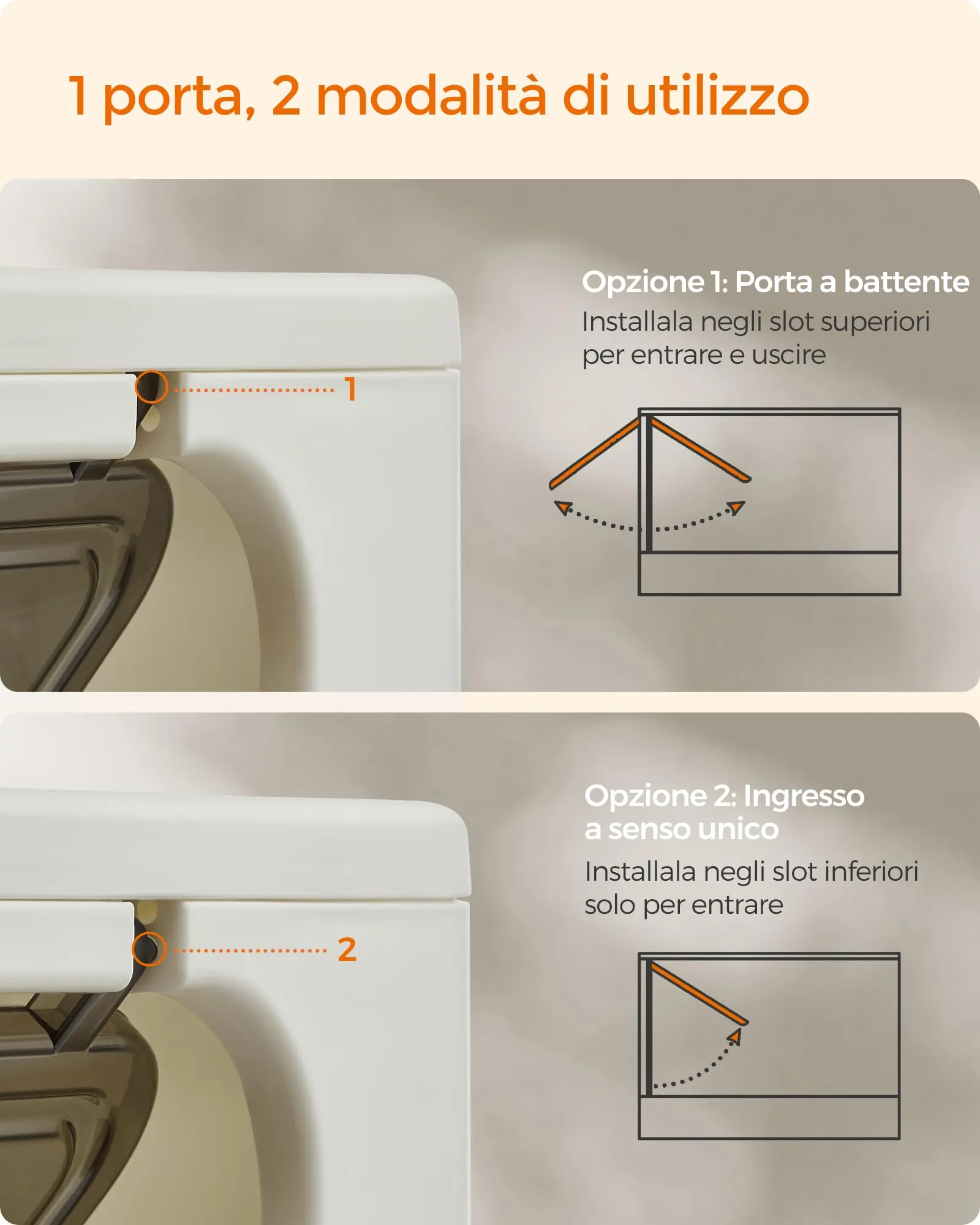 Feandrea Casetta per Lettiera per Gatti Grandi, Vassoio Estraibile, Beige e Nero PPT001W01 - immagine 8
