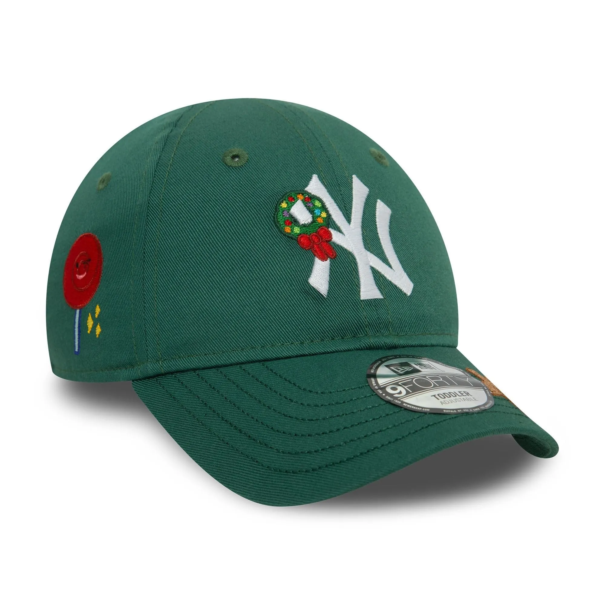 New Era New York Yankees Berretto da Baseball 9forty per Bambini Piccoli MLB Logo Natale Verde - immagine 1