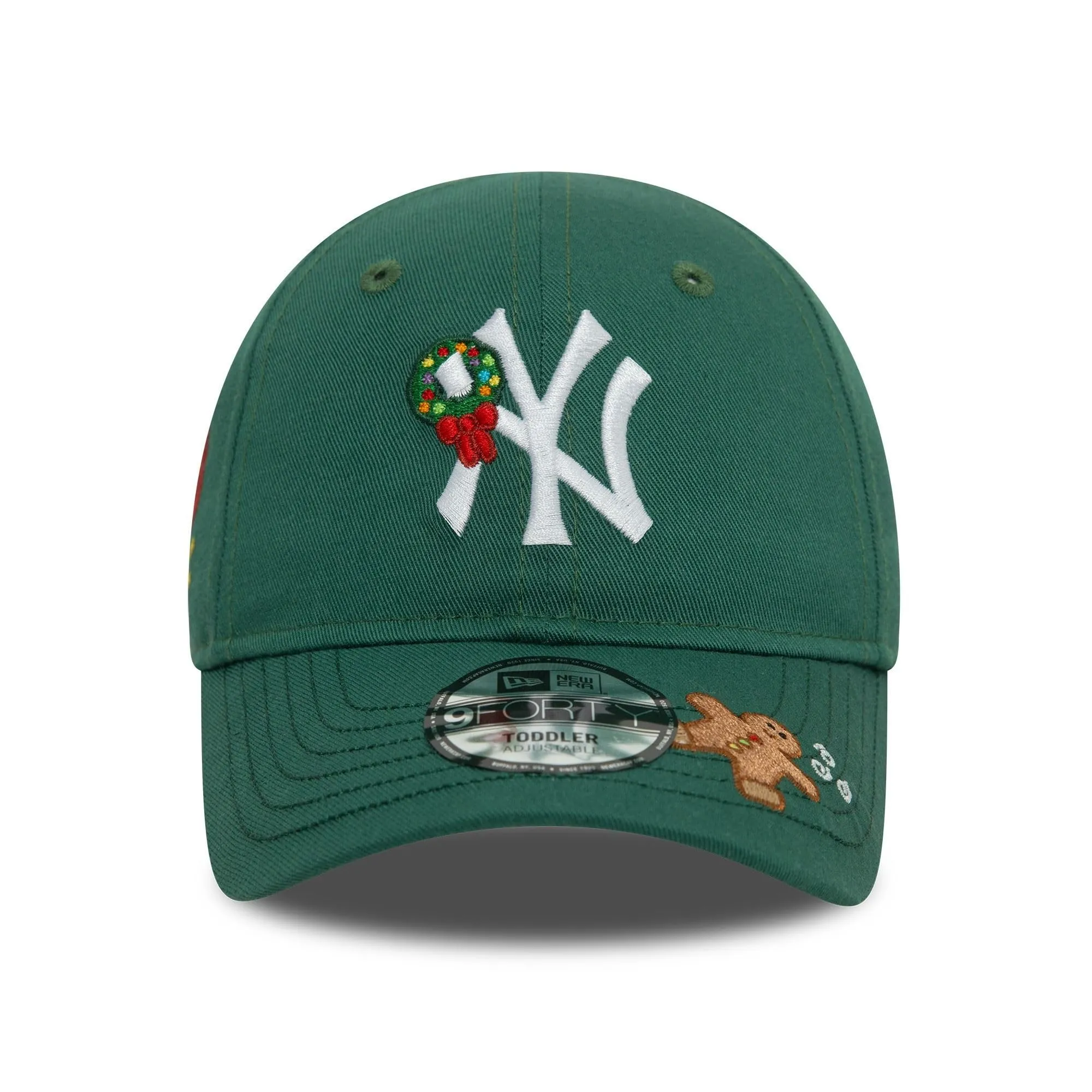 New Era New York Yankees Berretto da Baseball 9forty per Bambini Piccoli MLB Logo Natale Verde - immagine 2
