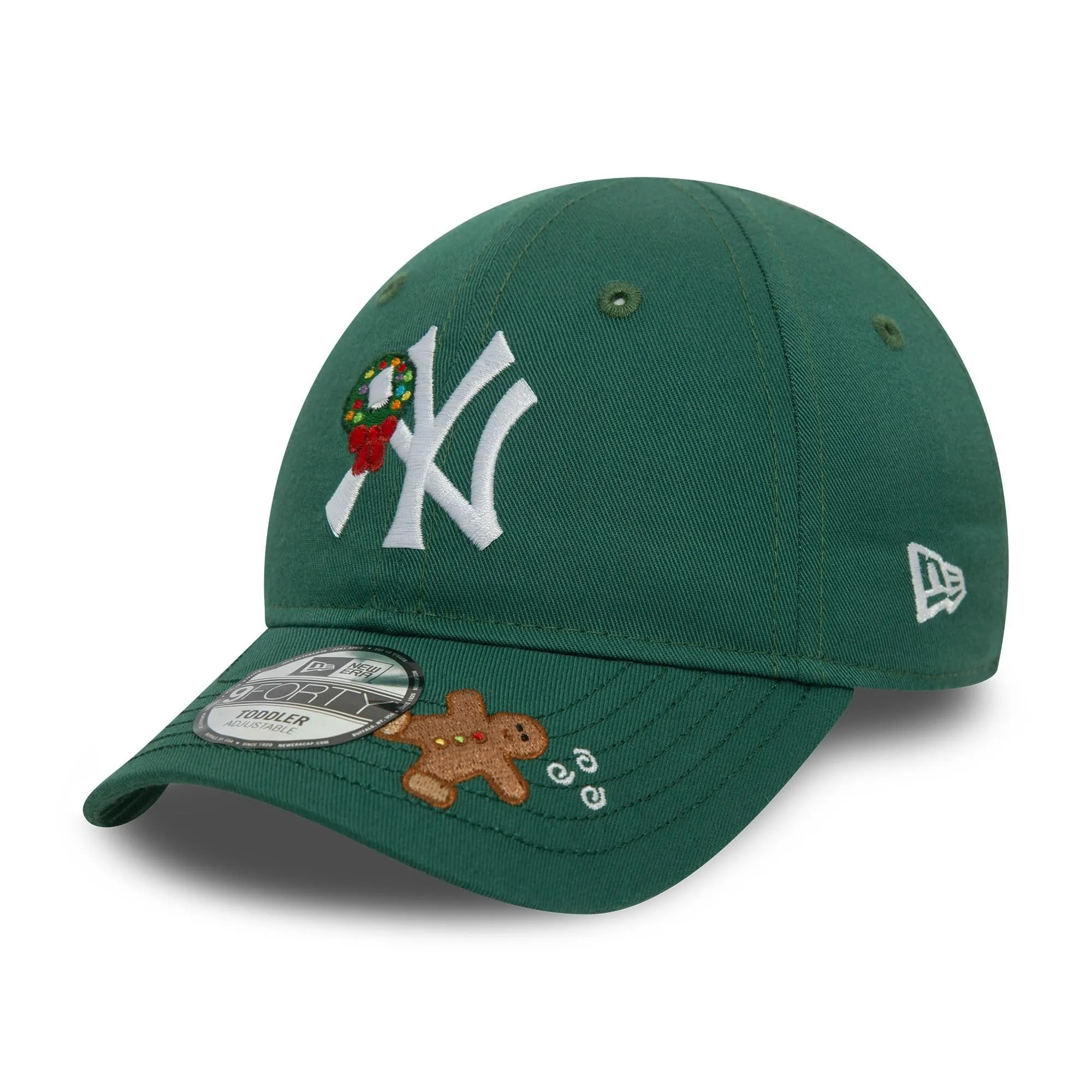 New Era New York Yankees Berretto da Baseball 9forty per Bambini Piccoli MLB Logo Natale Verde - immagine 3