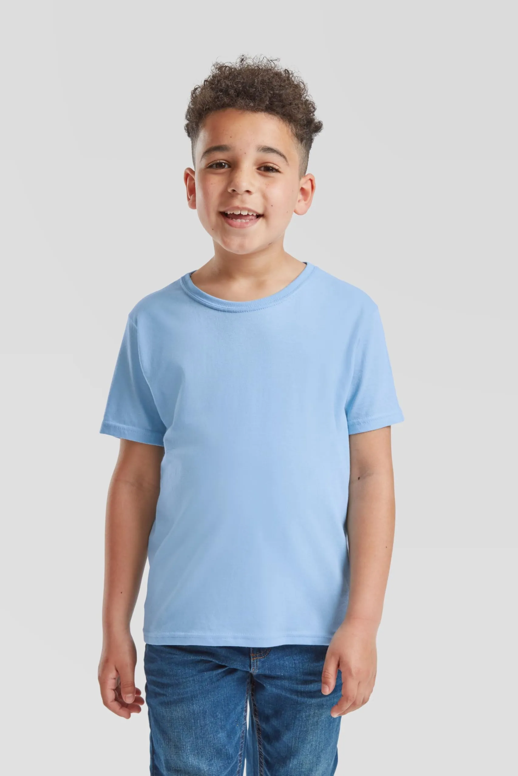 Fruit of the Loom Maglietta da bambini Iconic, Blu Pastello, 128 cm - immagine 3