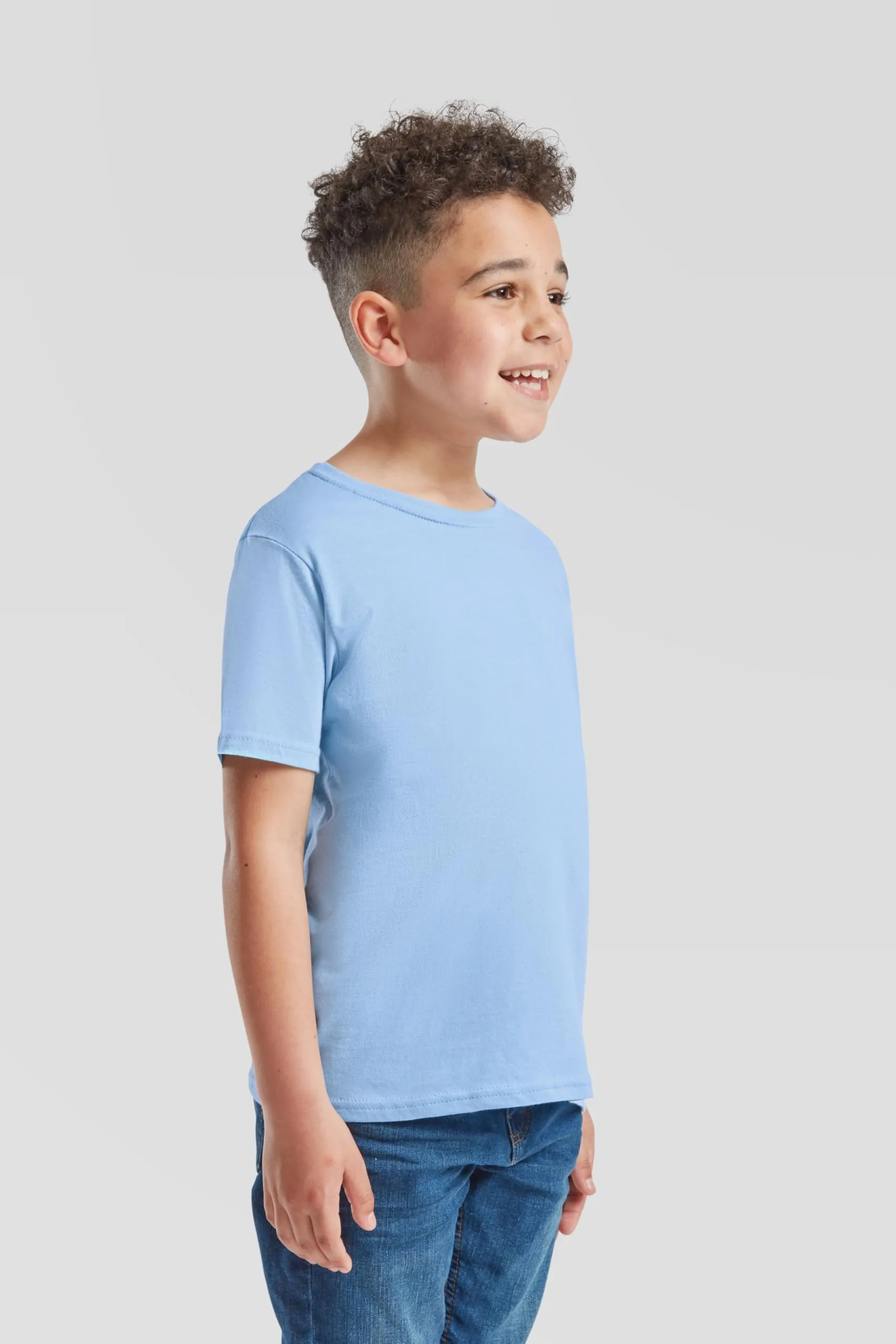 Fruit of the Loom Iconic Maglietta da bambini, Blu Pastello, 14 anni - immagine 4
