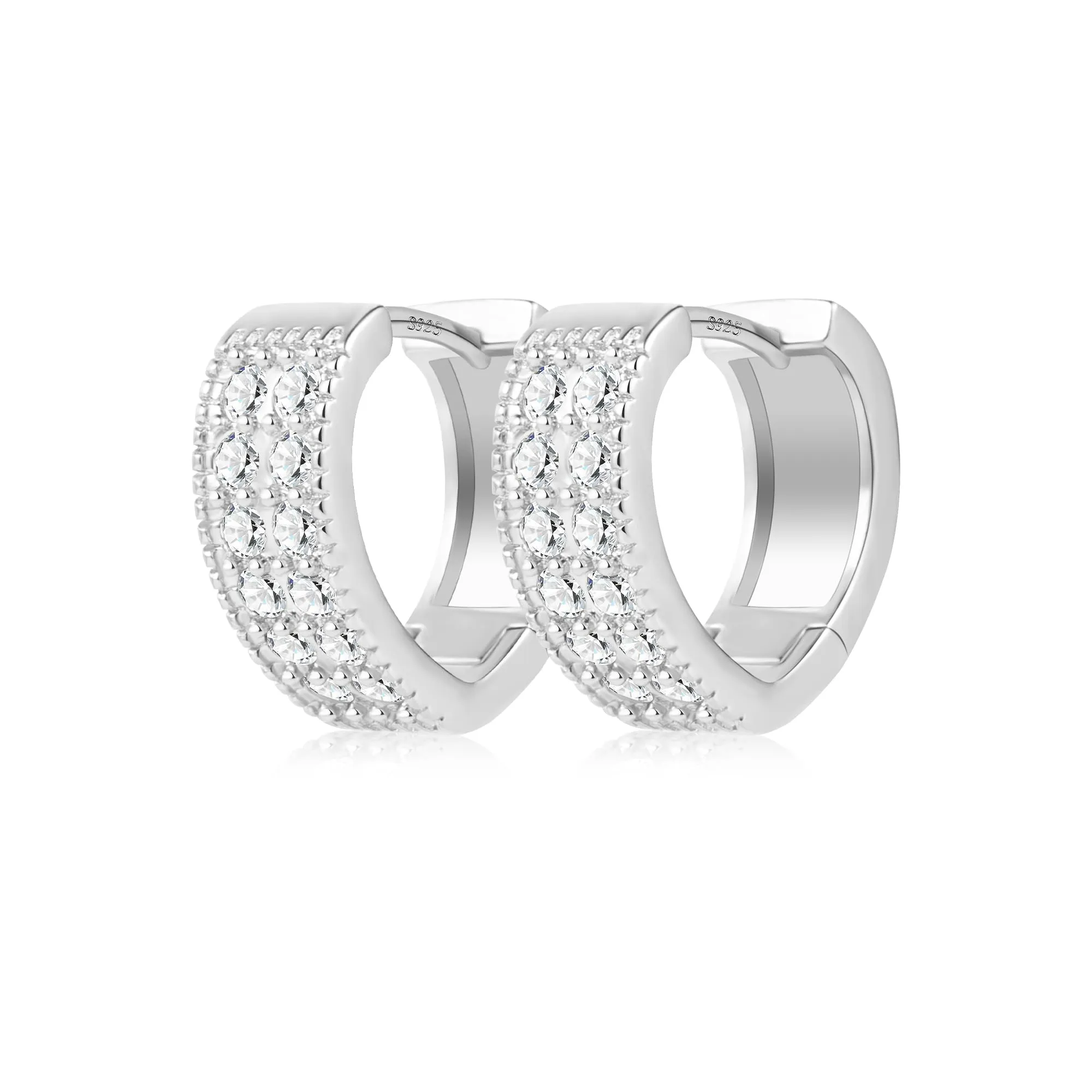 ALEXCRAFT Orecchini a Spillo Cuore Argentati con Zirconi Pavé SCEU300S - immagine 7
