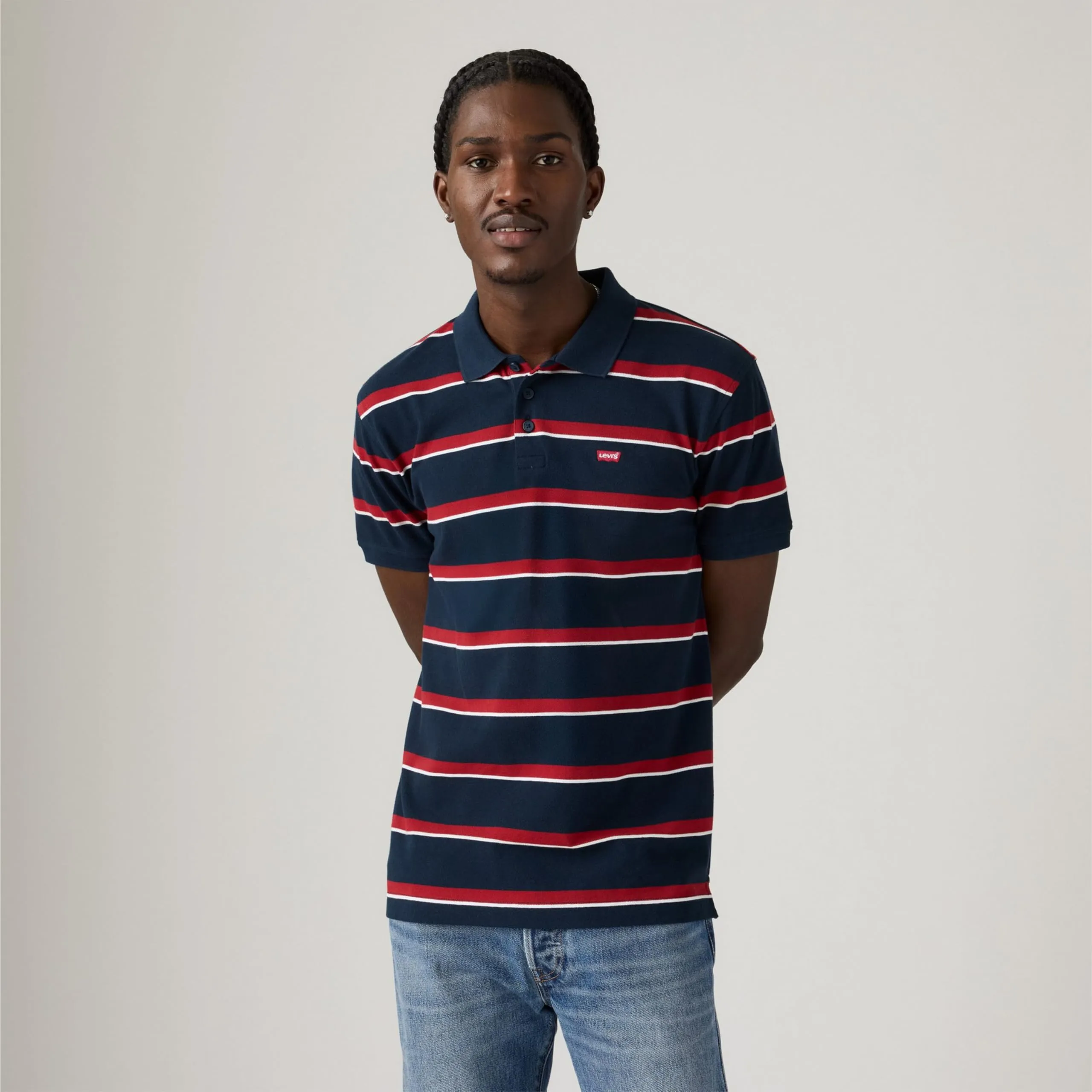 Levi's Housemark Polo Shirt, Alden Stripe Navy BL, S - immagine 3