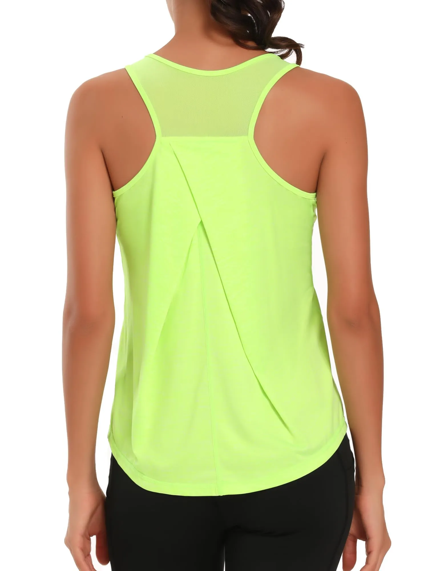 Dawnrole Palestra Donna Gym Top Senza Maniche in Rete Yoga Corsa Camicie Atletiche - immagine 1