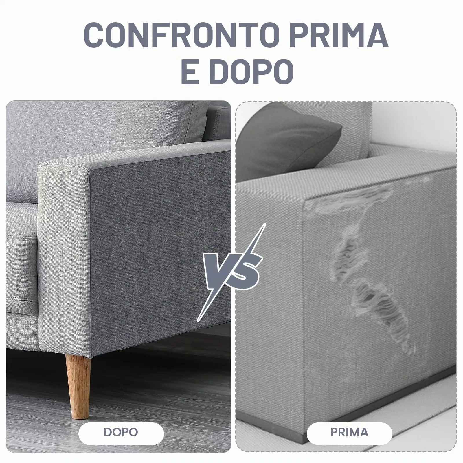 Adiwo Tappeto Tiragraffi per Gatti Autoadesivo, 100 x 60 cm, Grigio Scuro - immagine 5