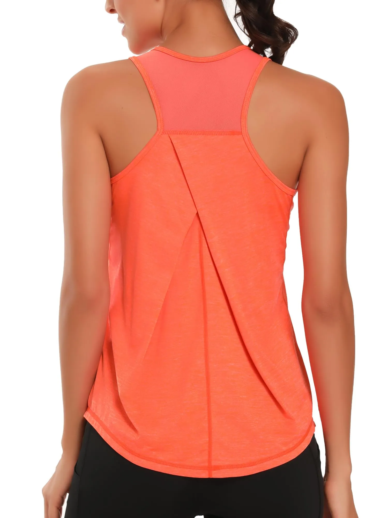 Dawnrole Palestra Donna Gym Top Senza Maniche in Rete Yoga Corsa Camicie Atletiche - immagine 1