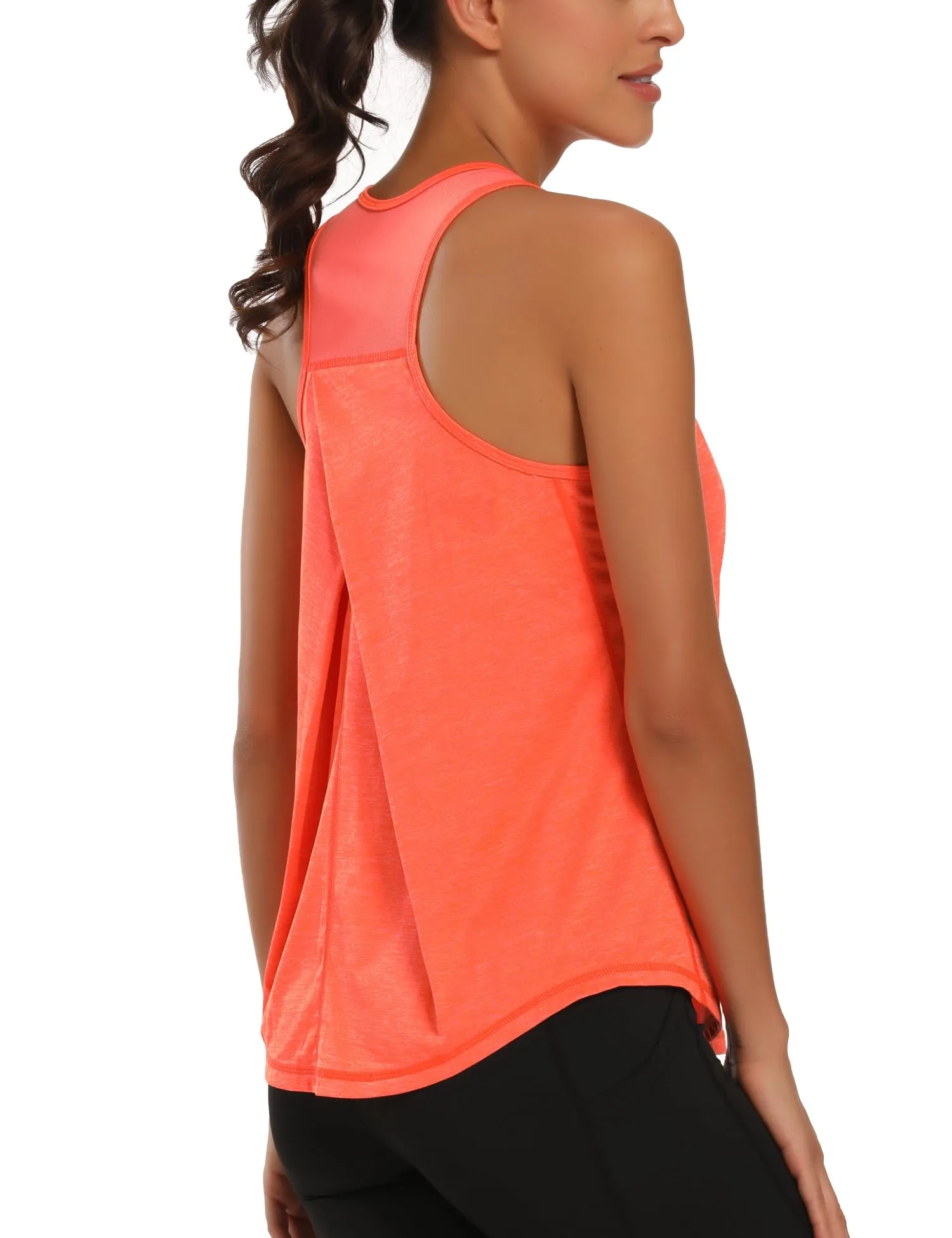 Dawnrole Palestra Donna Gym Top Senza Maniche in Rete Yoga Corsa Camicie Atletiche - immagine 3