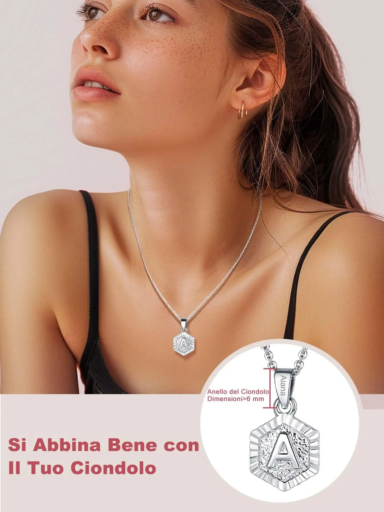 FOCALOOK Collana a Catena Sottile in Acciaio Inossidabile, 1,4 mm, Argento, 46cm+5cm - immagine 3