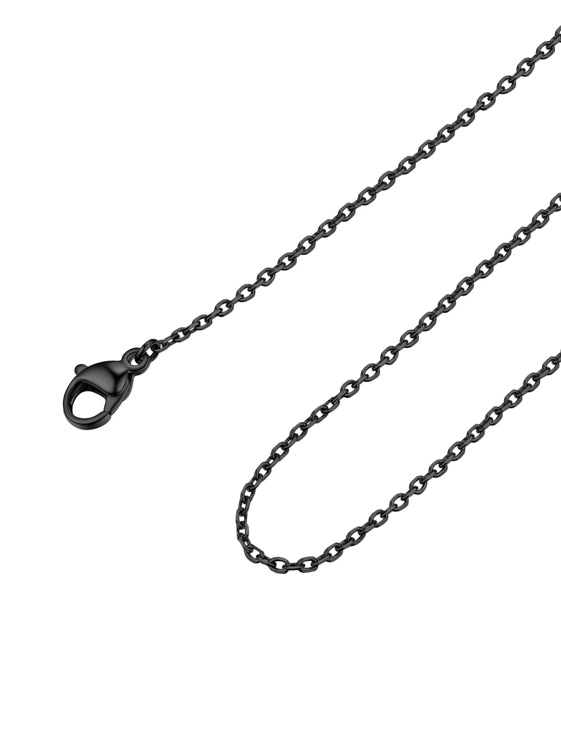 FOCALOOK Collana in Acciaio Inossidabile Nero, Catena Sottile 1,4 mm, 61cm+5cm - immagine 1