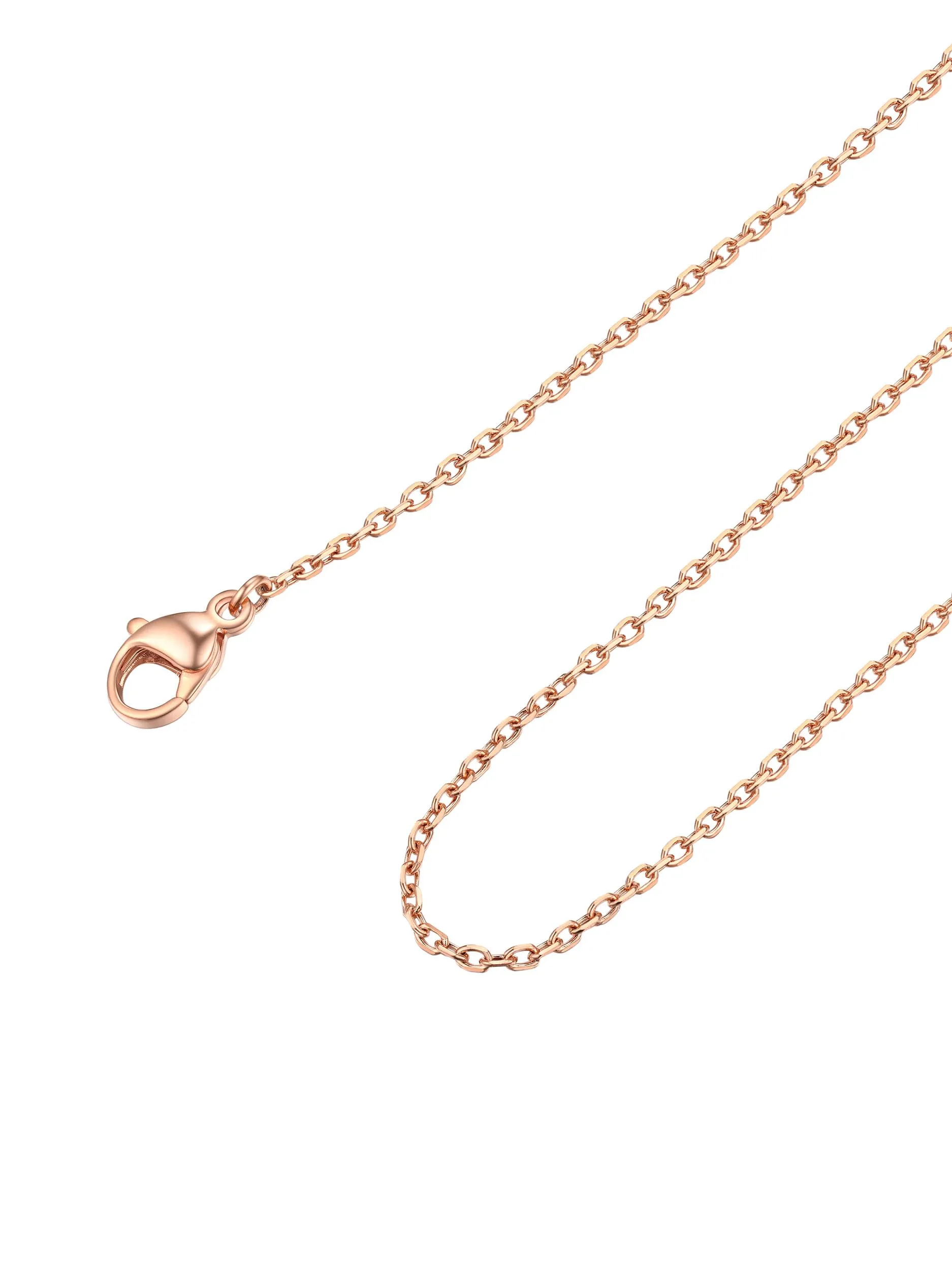 FOCALOOK Collana in Acciaio Inossidabile 2mm 55cm+5cm Oro Rosa - immagine 1
