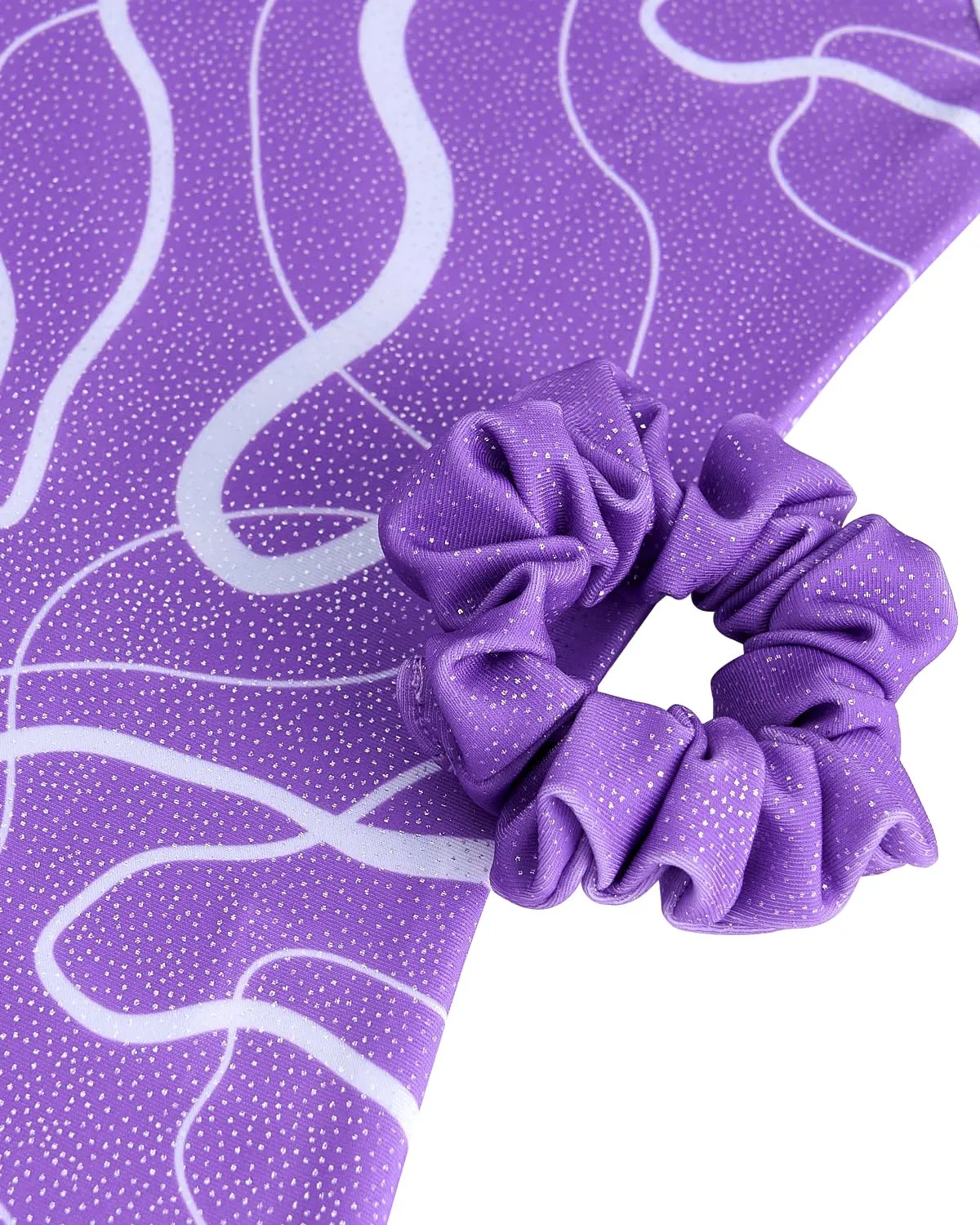 Gogokids Set da Ginnastica 3 Pezzi con Body Senza Maniche, Pantaloncini e Fascia, Blu e Viola, 100(90-100 cm, 3-4Y) - immagine 5