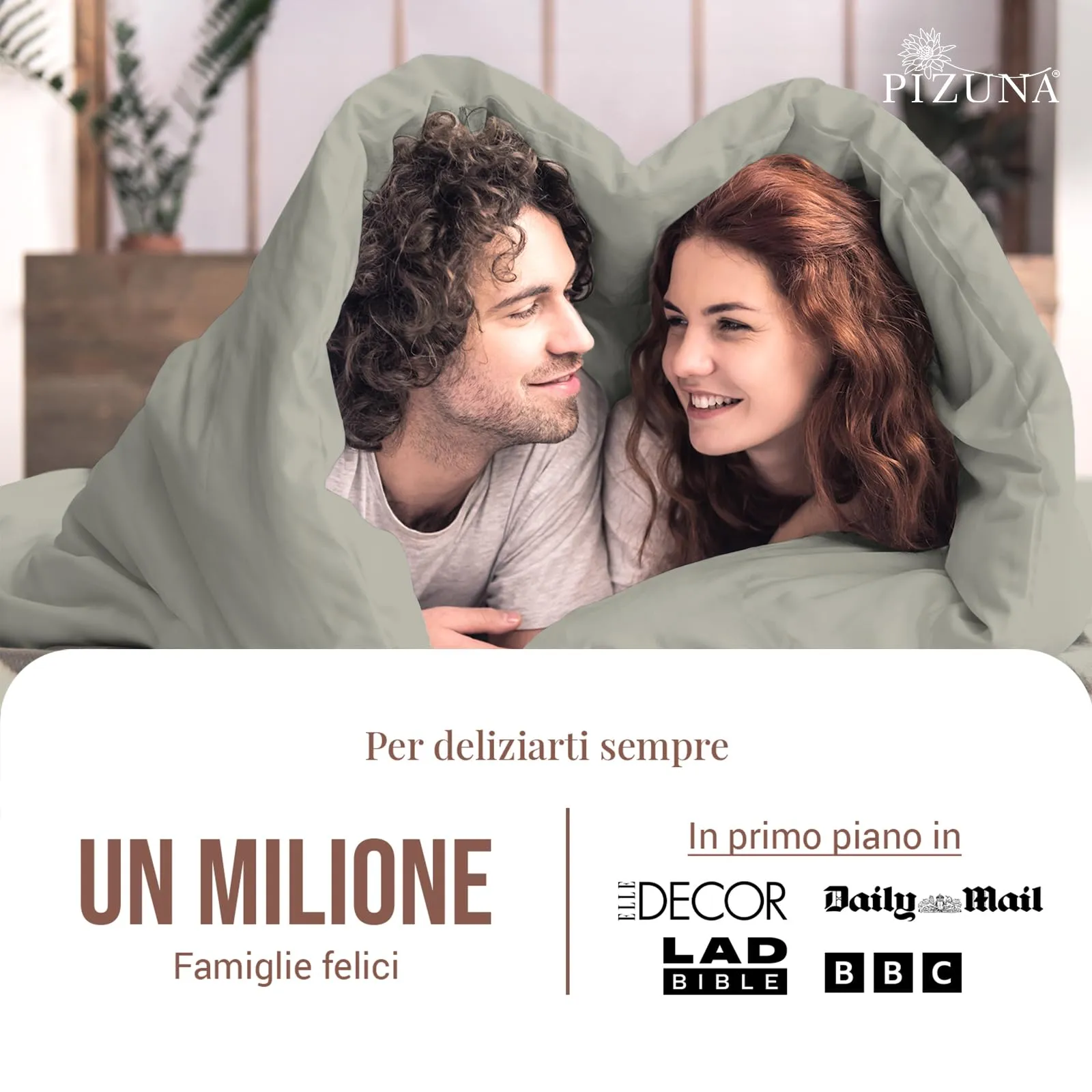 Pizuna Linens Set Copripiumino Matrimoniale in Cotone 400 Fili, 240x200 cm, Argento, 3 Pezzi - immagine 4