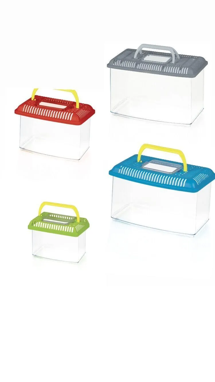 Pet's Market Contenitore Plastica per Piccoli Animali Acquario Terrario con Coperchio e Maniglia, Colori Assortiti (Medio M 4,5LT 27,5x16,5x17,5H cm) - immagine 2