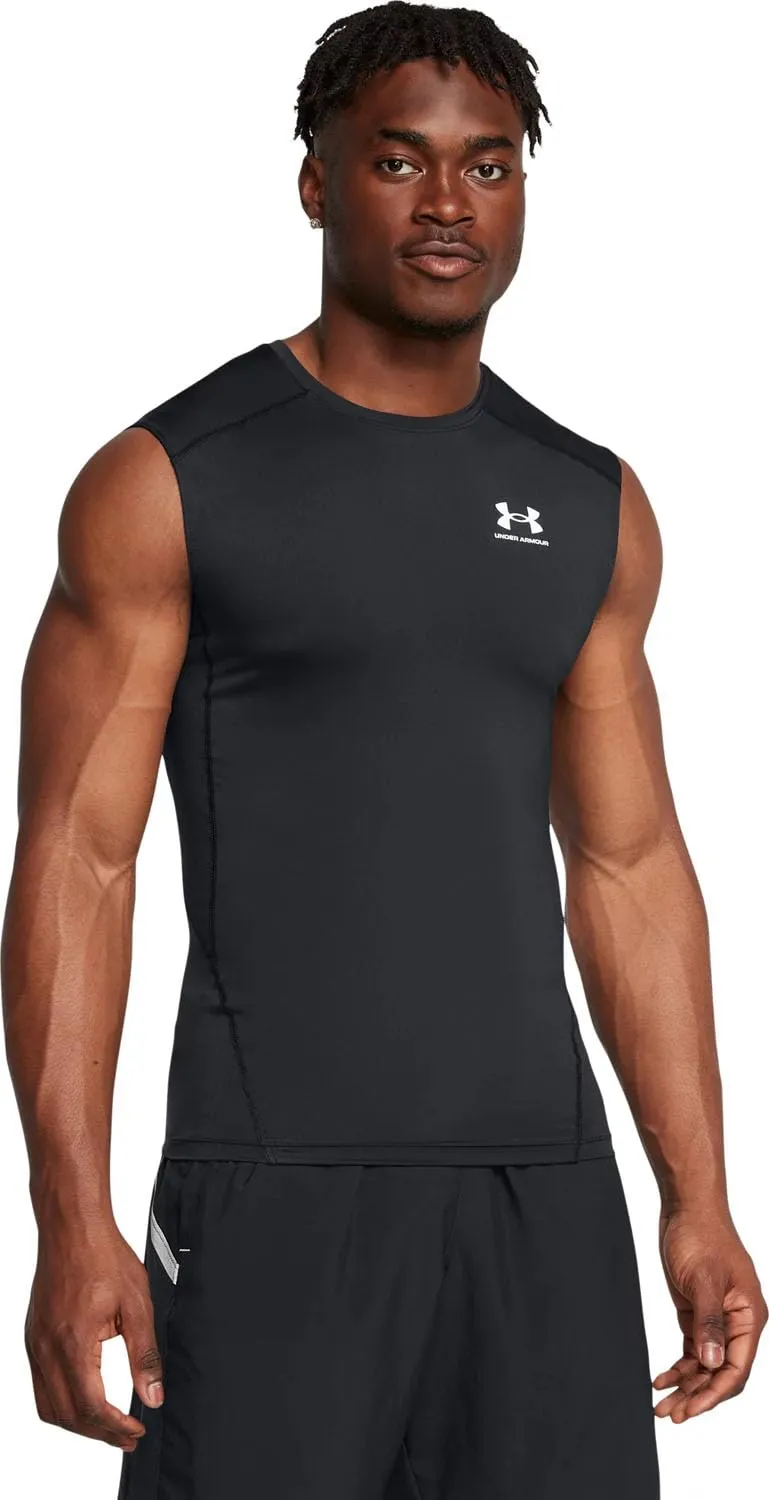 Under Armour HeatGear Compression Sleeveless T-Shirt, XXL, Nero (002) - immagine 1