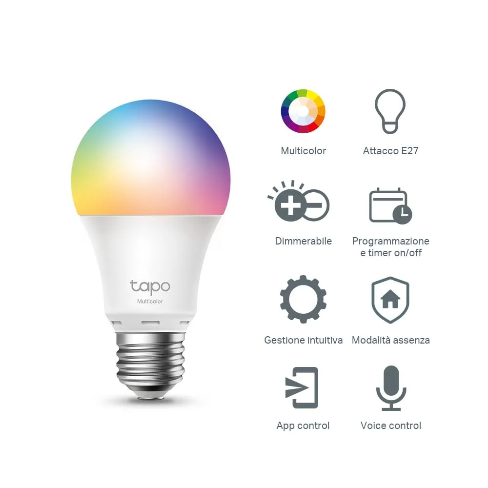 Tapo L530EA Lampadina Smart WiFi E27 Multicolore 806lm 9W Alexa - immagine 3