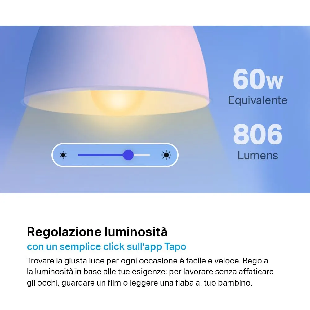 Tapo L530EA Lampadina Smart WiFi E27 Multicolore 806lm 9W Alexa - immagine 5