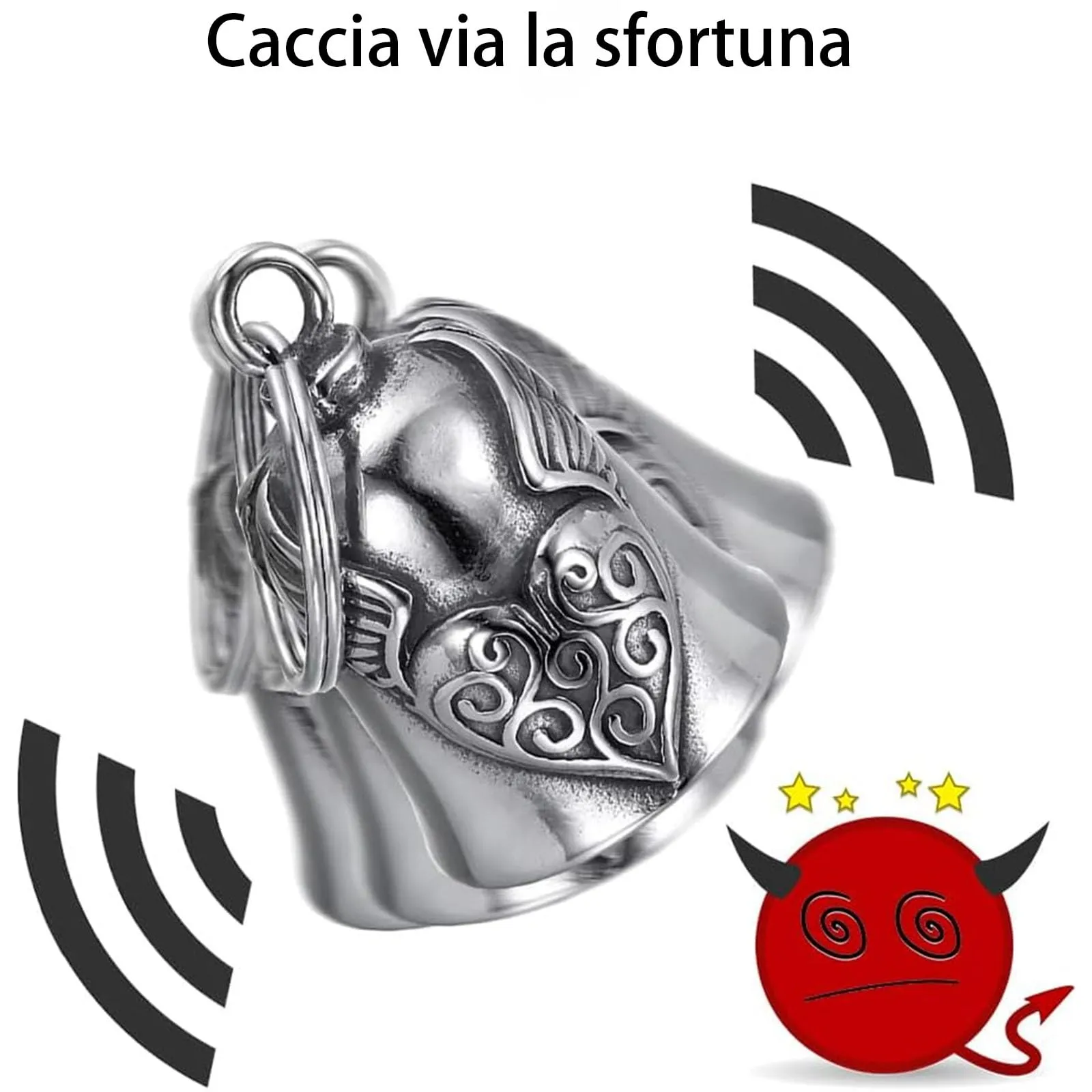 HEYOMI Guardian Bell in Acciaio Inox per Moto e Portachiavi - immagine 5
