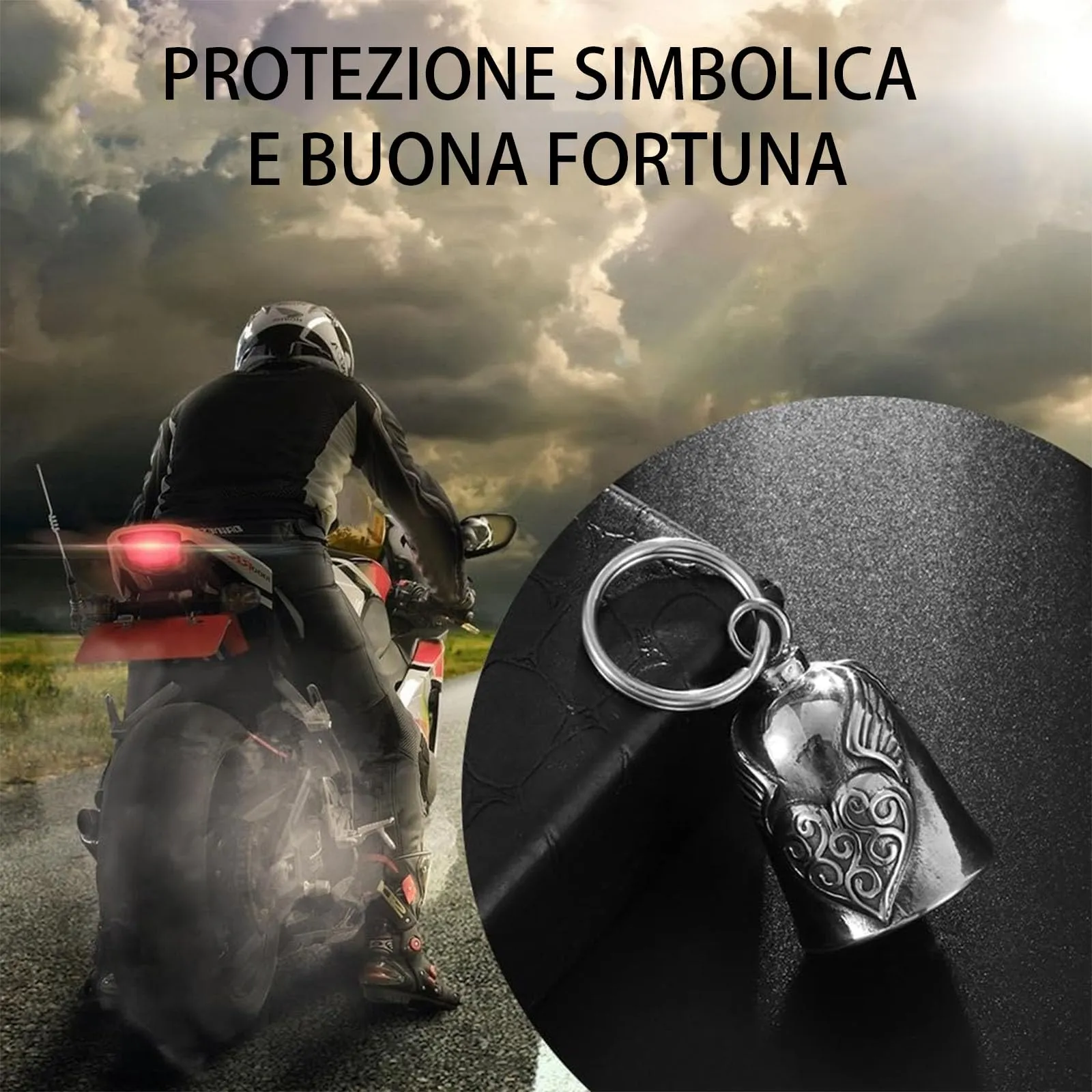 HEYOMI Guardian Bell in Acciaio Inox per Moto e Portachiavi - immagine 6