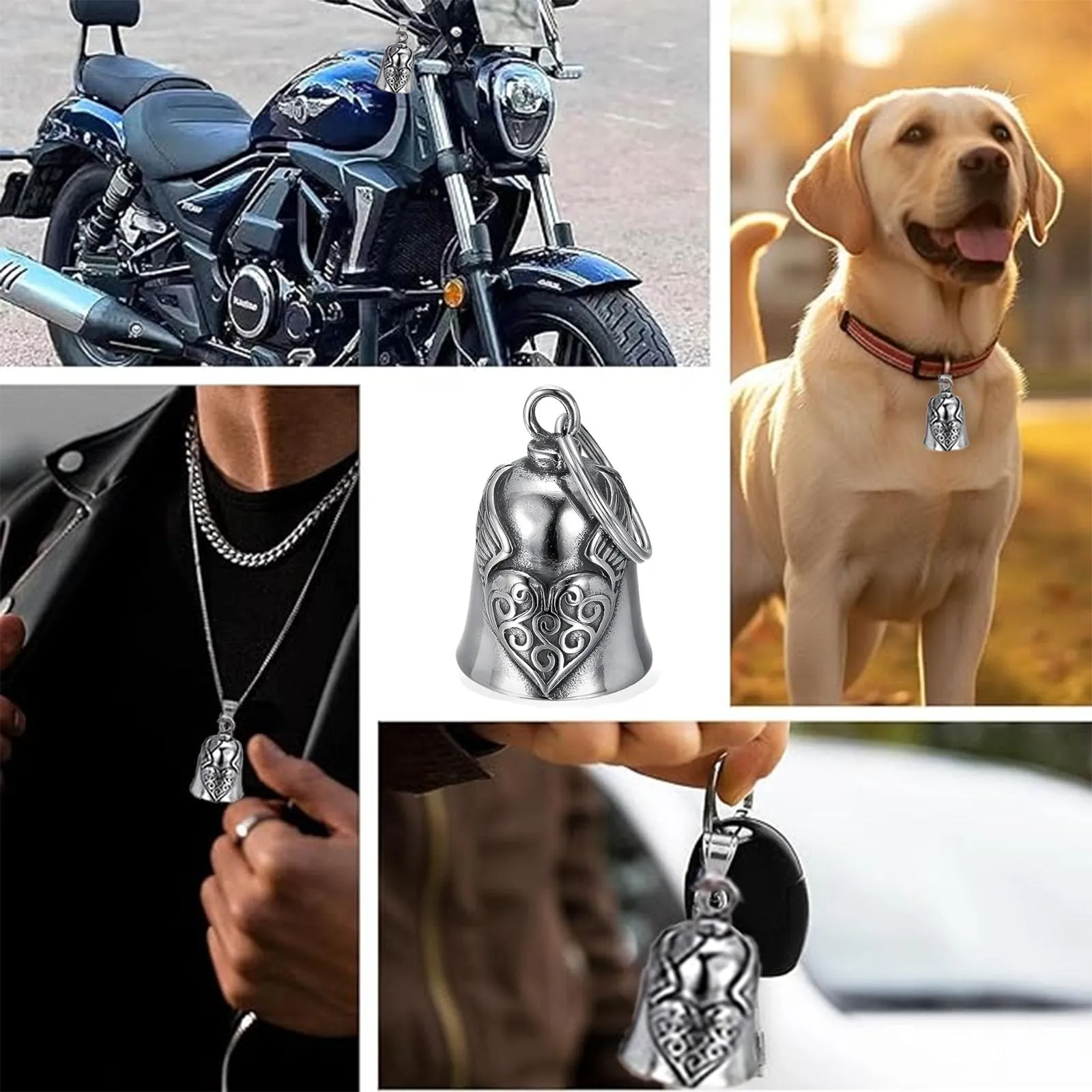 HEYOMI Guardian Bell in Acciaio Inox per Moto e Portachiavi - immagine 7