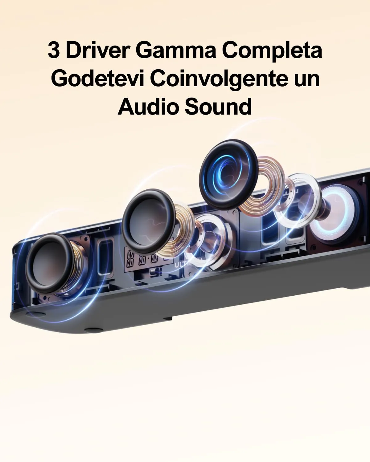 ULTIMEA Aura A40 Soundbar 7.1ch con Subwoofer da 4" e 4 Altoparlanti Surround, Bluetooth 5.3, Controllo App - immagine 7