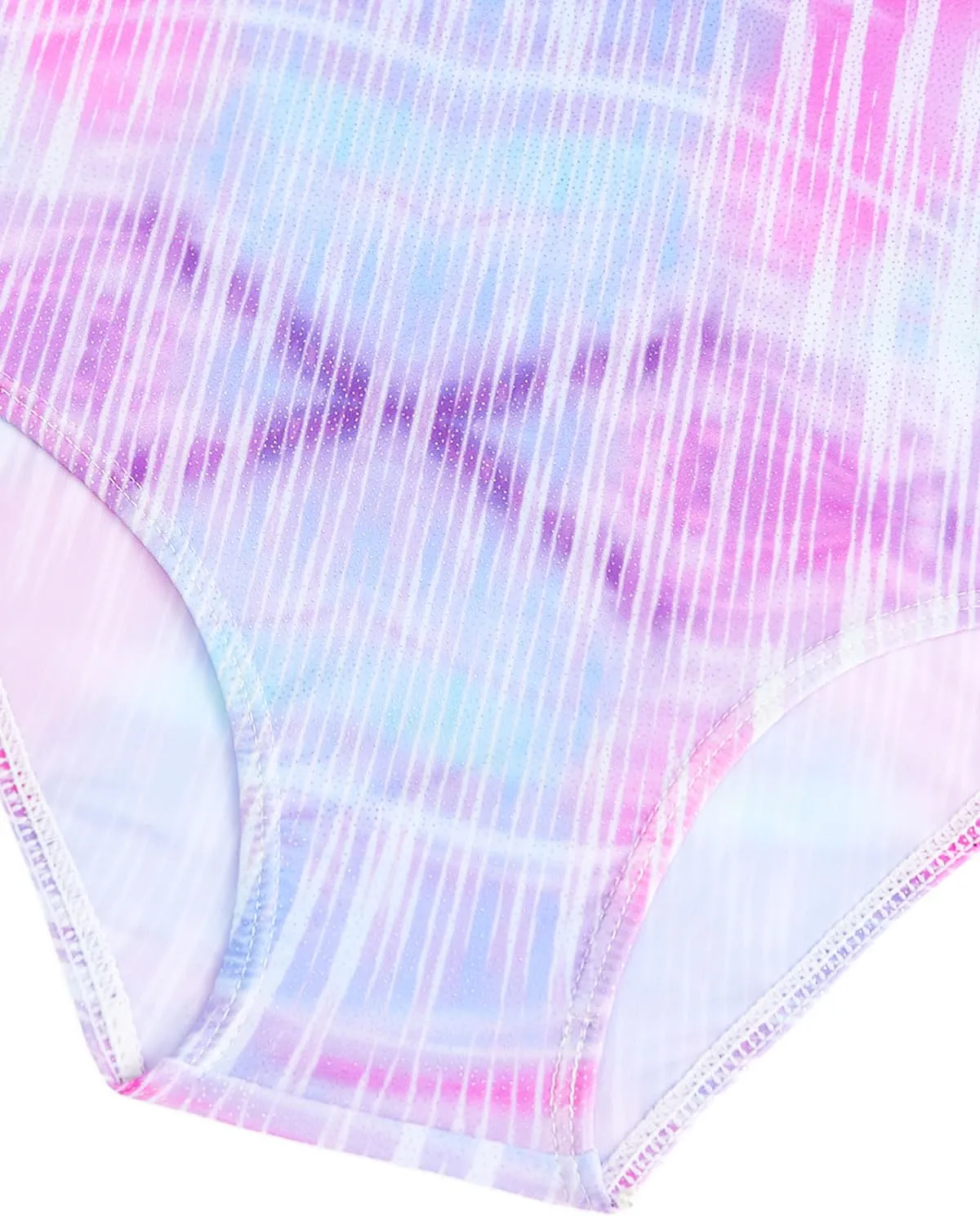 Gogokids Set da Ginnastica 3 Pezzi con Body Senza Maniche, Pantaloncini e Fascia, Blu e Viola, Taglia 150 (11-12Y) - immagine 4