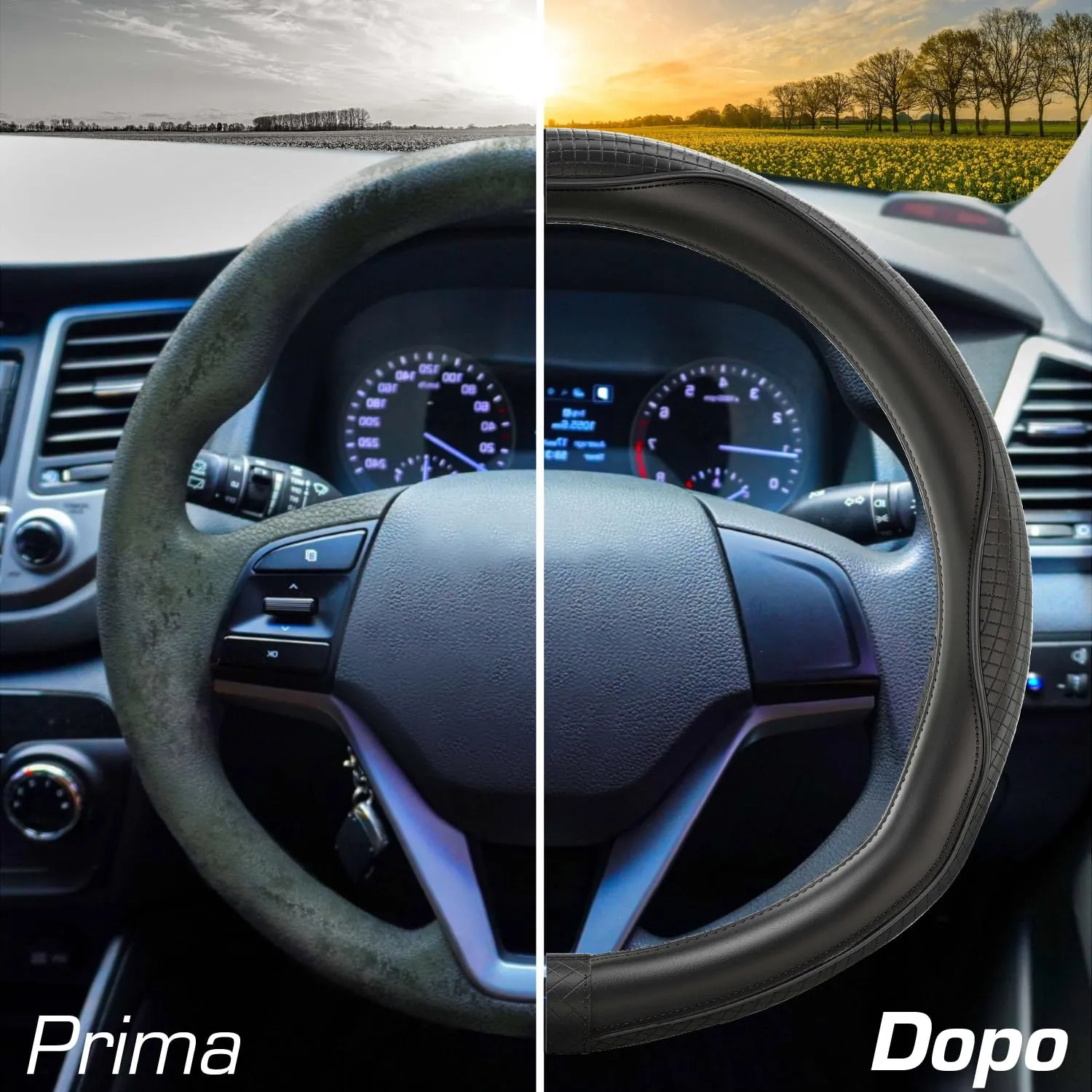 Upgrade4cars Coprivolante Universale Tipo D Nero 37-38 cm - immagine 6