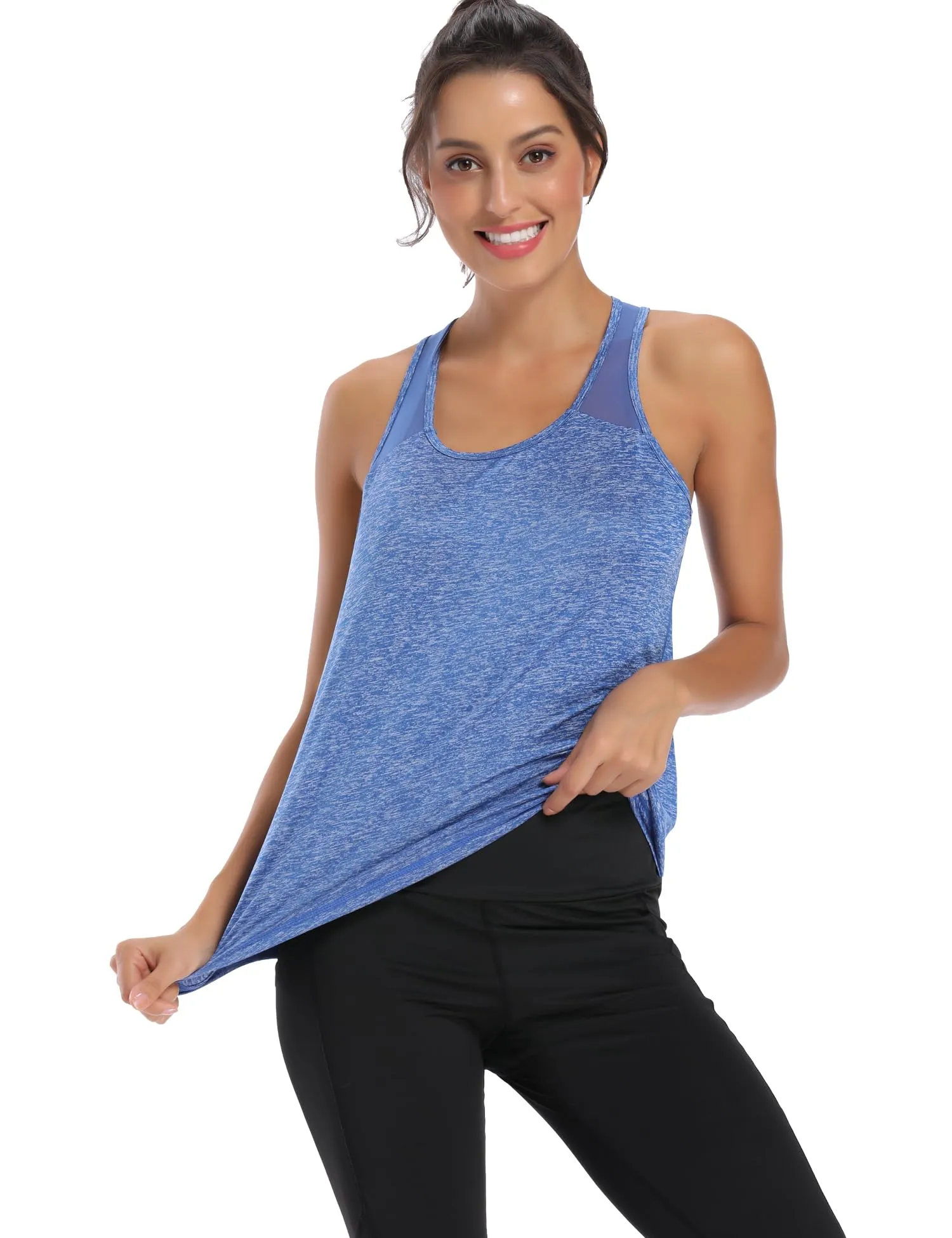 Dawnrole Canotta Palestra Donna Fitness Top Sportivo in Rete Senza Maniche - immagine 2