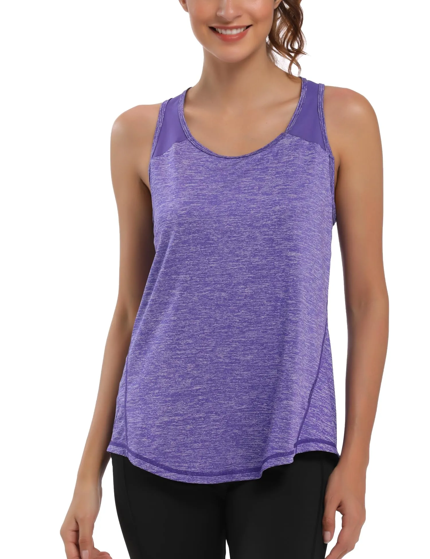 Dawnrole Canotta Palestra Donna Fitness Top Sportivo in Rete Senza Maniche - immagine 2