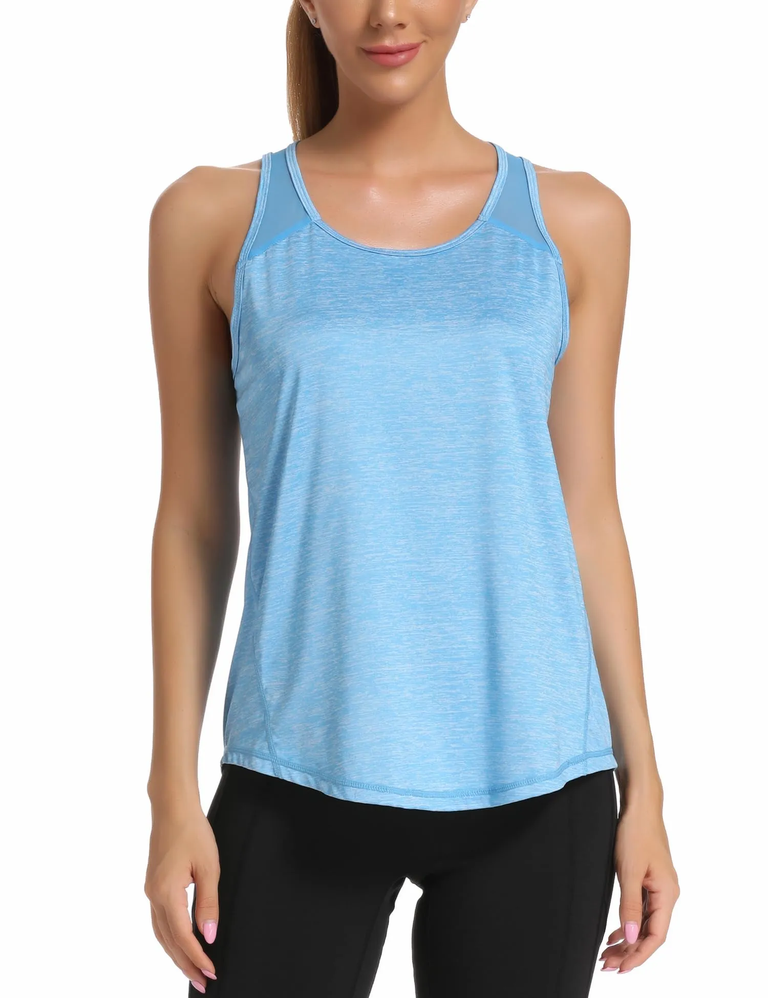 Dawnrole Canotta Palestra Donna Fitness Top Sportivo in Rete Senza Maniche - immagine 2