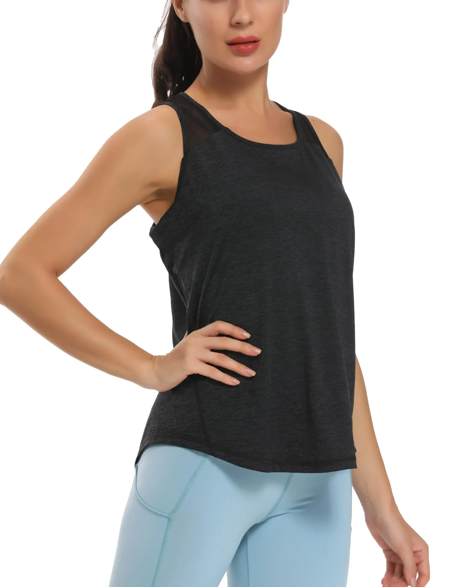 Dawnrole Canotta Palestra Donna Fitness Top Sportivo in Rete Senza Maniche - immagine 3