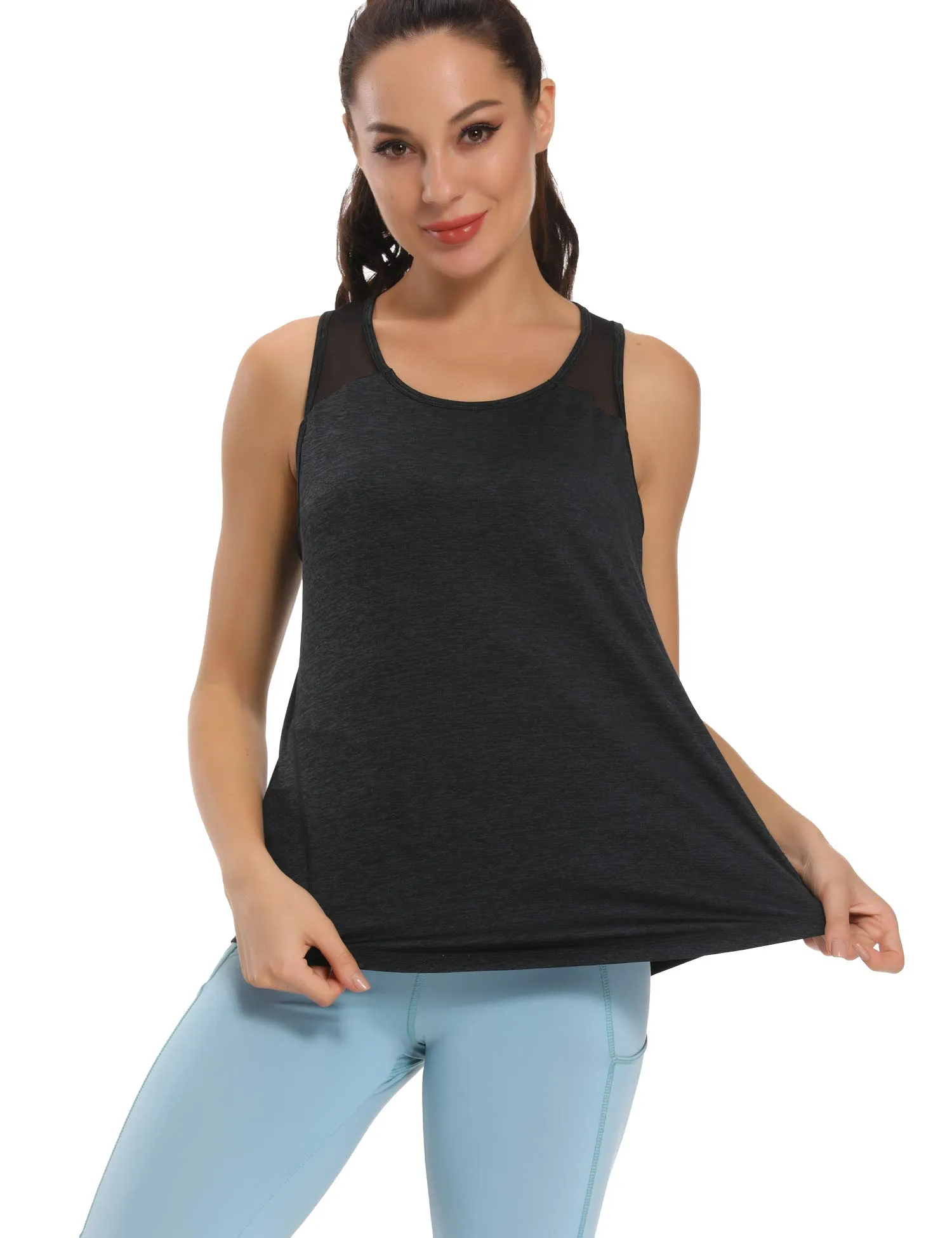 Dawnrole Canotta Palestra Donna Fitness Top Sportivo in Rete Senza Maniche - immagine 2