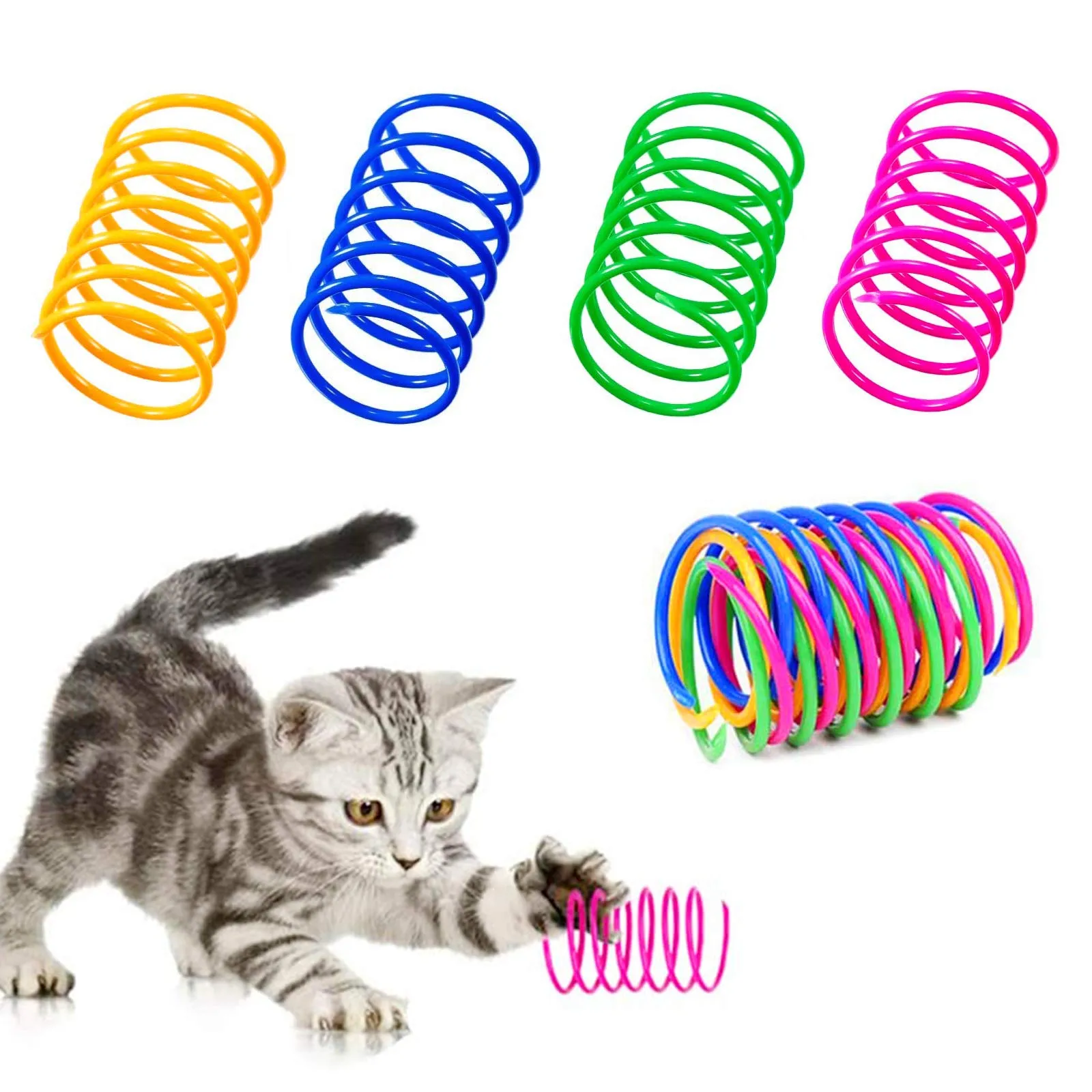 TaimeiMao Giocattoli a Molla con Piume per Gatti, 20 Pezzi, 4,5 x 2,5 cm - immagine 1