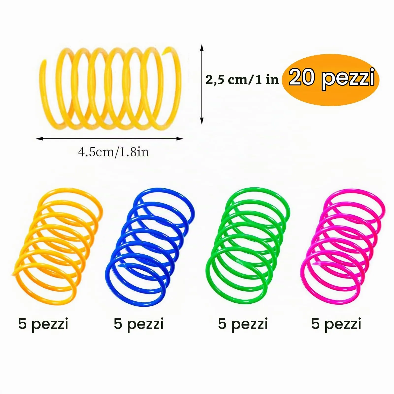 TaimeiMao Giocattoli a Molla con Piume per Gatti, 20 Pezzi, 4,5 x 2,5 cm - immagine 2
