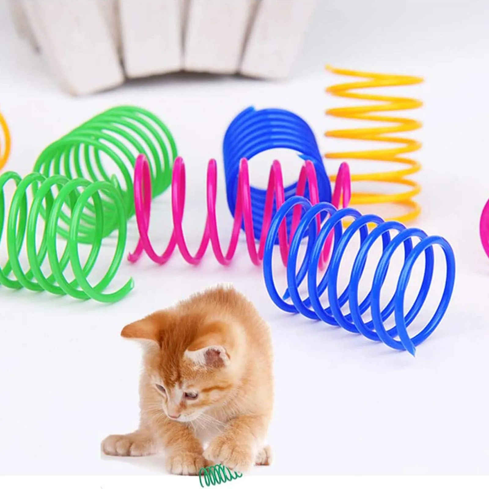 TaimeiMao Giocattoli a Molla con Piume per Gatti, 20 Pezzi, 4,5 x 2,5 cm - immagine 4