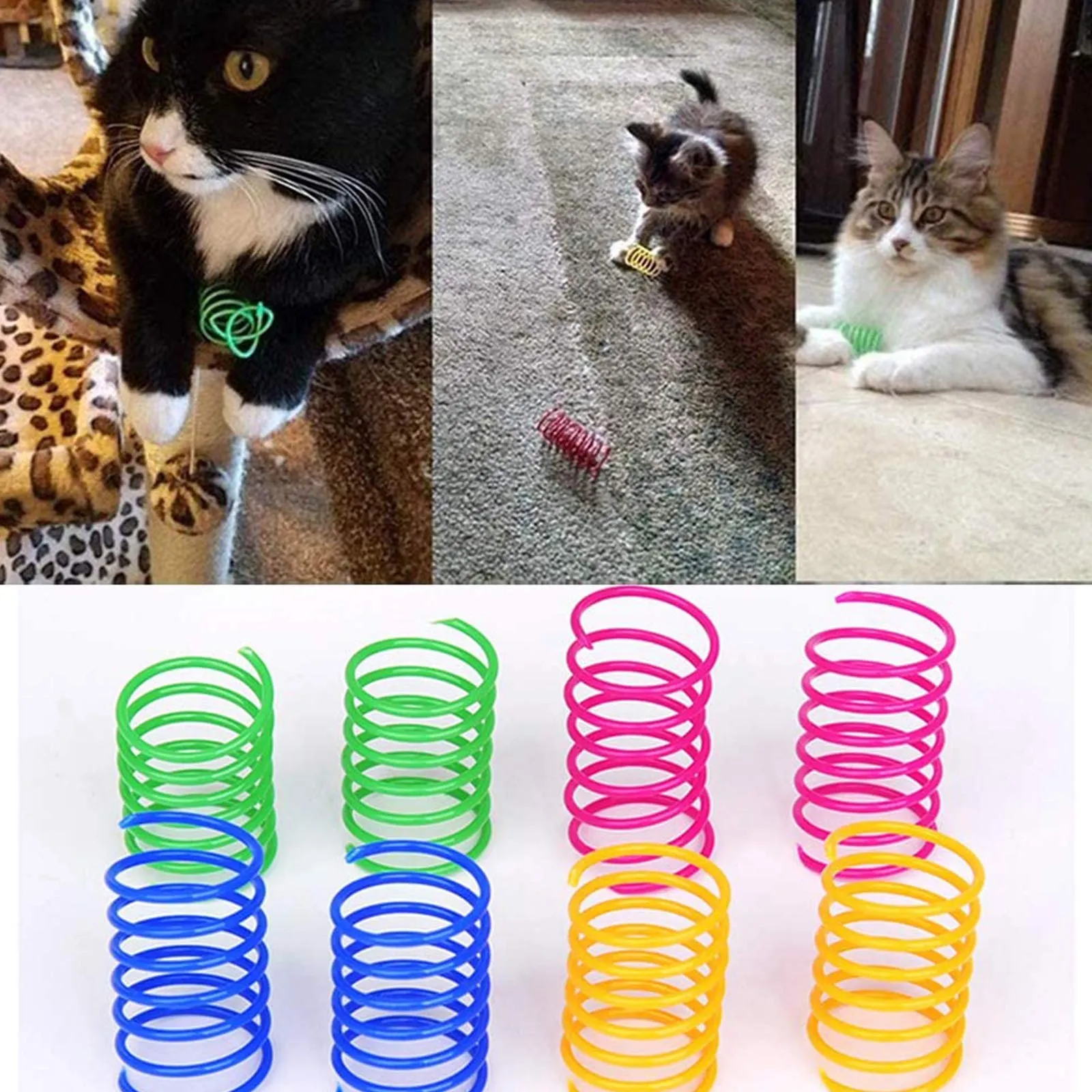 TaimeiMao Giocattoli a Molla con Piume per Gatti, 20 Pezzi, 4,5 x 2,5 cm - immagine 5